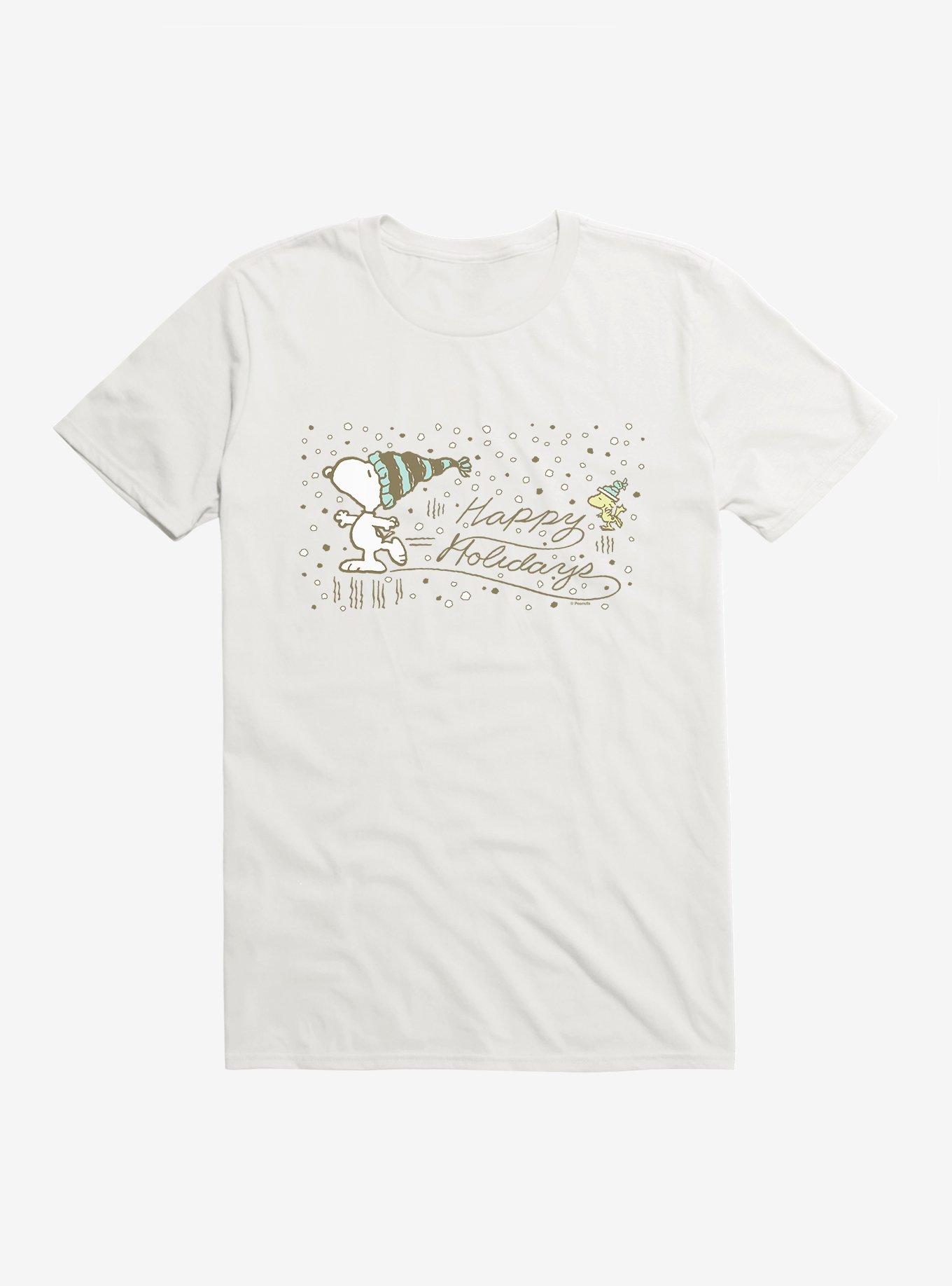 Peanuts Happy Holidays Snoopy T-Shirt, WHITE, hi-res
