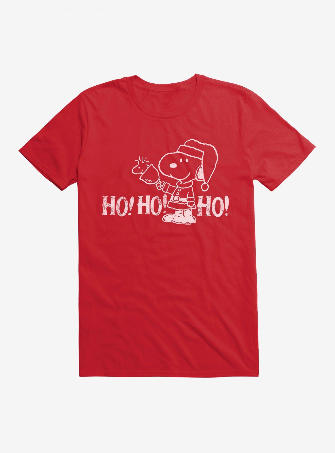 Peanuts Ho Ho Ho Snoopy T-Shirt, RED, hi-res