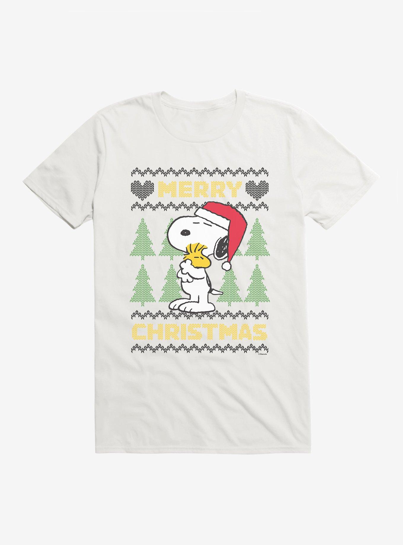 Peanuts Merry Christmas Sweater Pattern T-Shirt