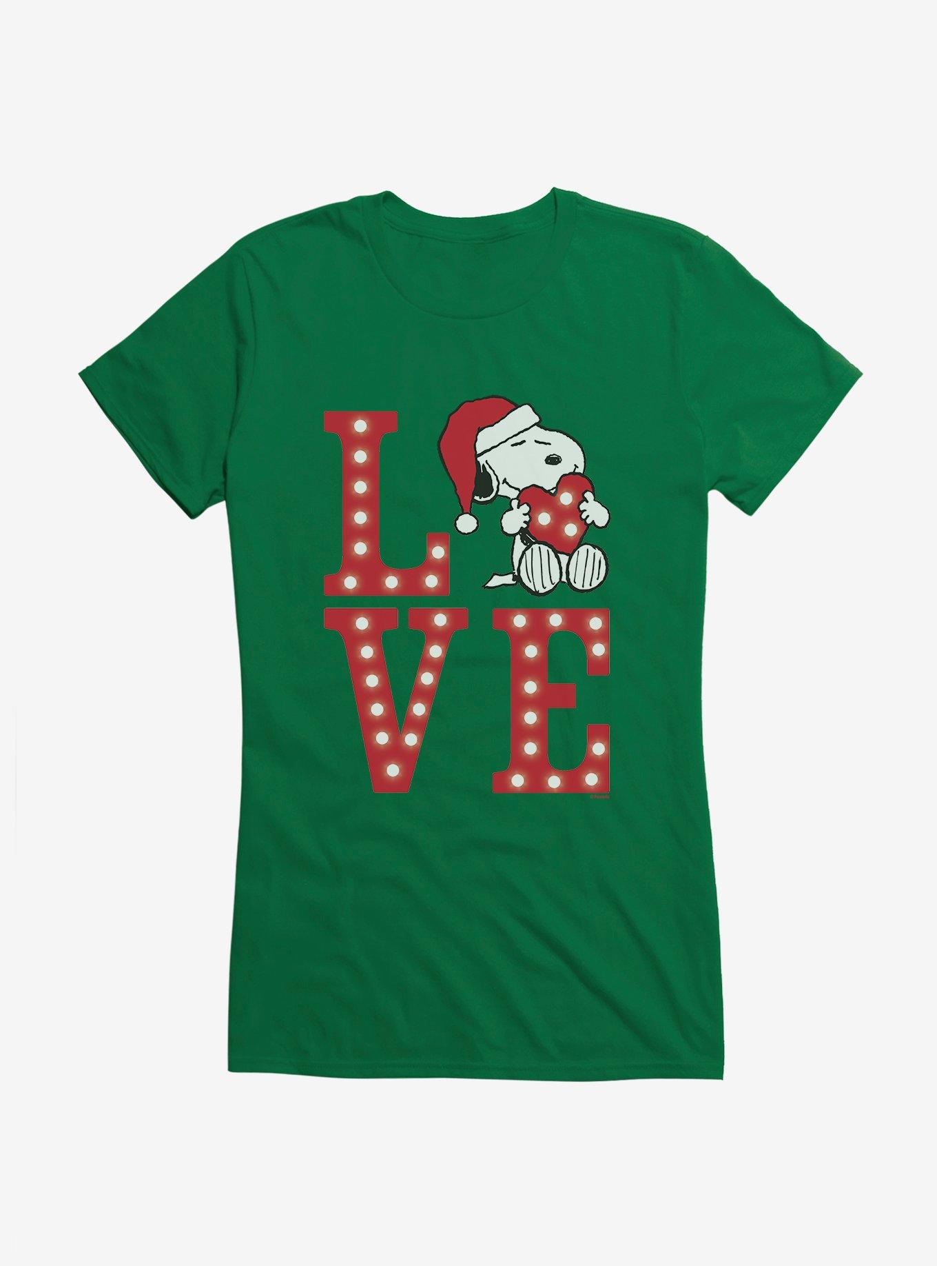 Peanuts Love Snoopy Santa Girls T-Shirt