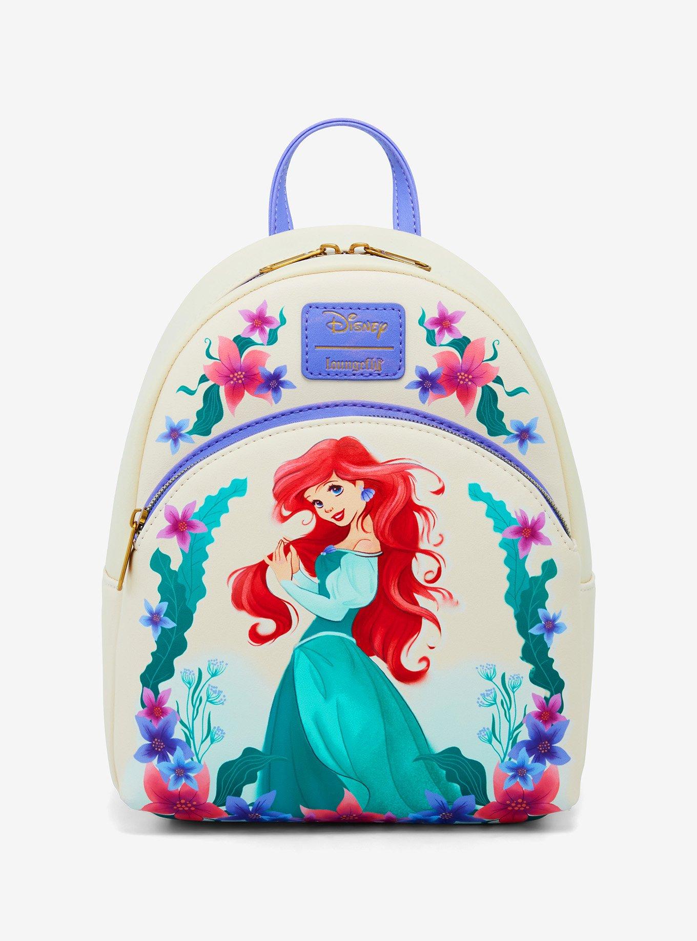 LOUNGEFLY store DISNEY PRINCESS ICONS CINDERELLA TANGLED ARIEL MINI BACKPACK BAG