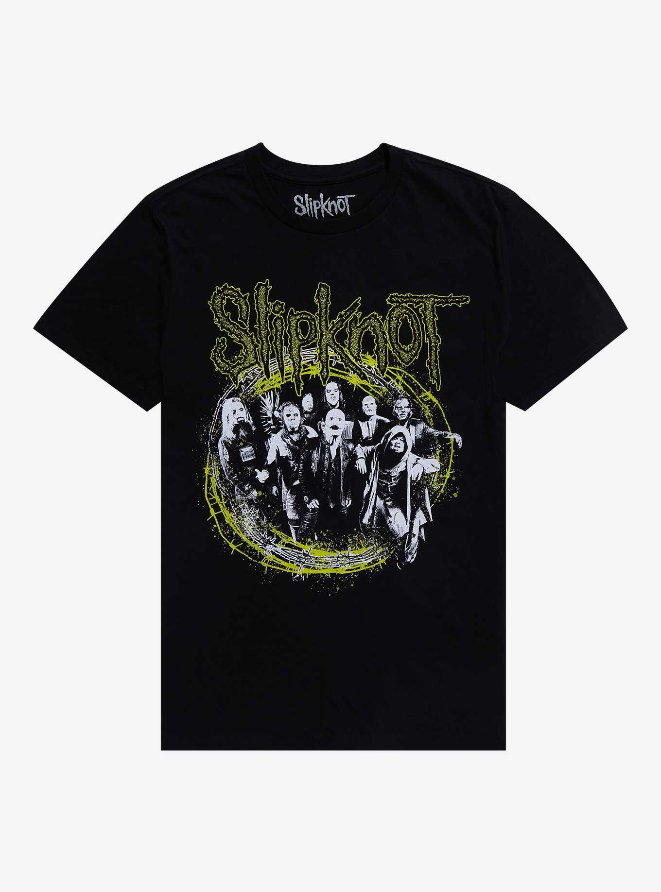 Slipknot Yellow Barb Wire Group Photo T-Shirt, , hi-res