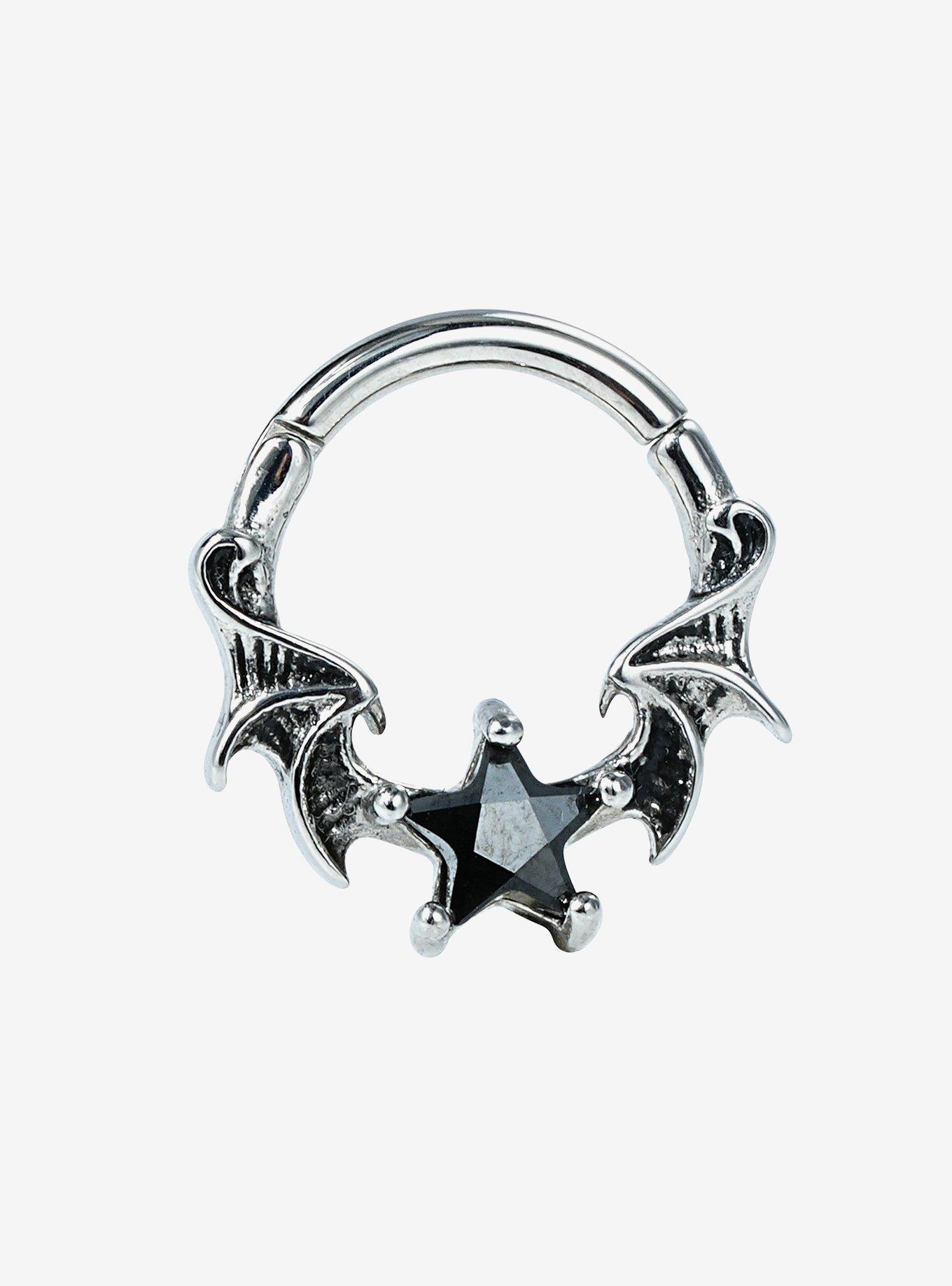 Steel Black Star Wing Hinged Clicker, MULTI, hi-res
