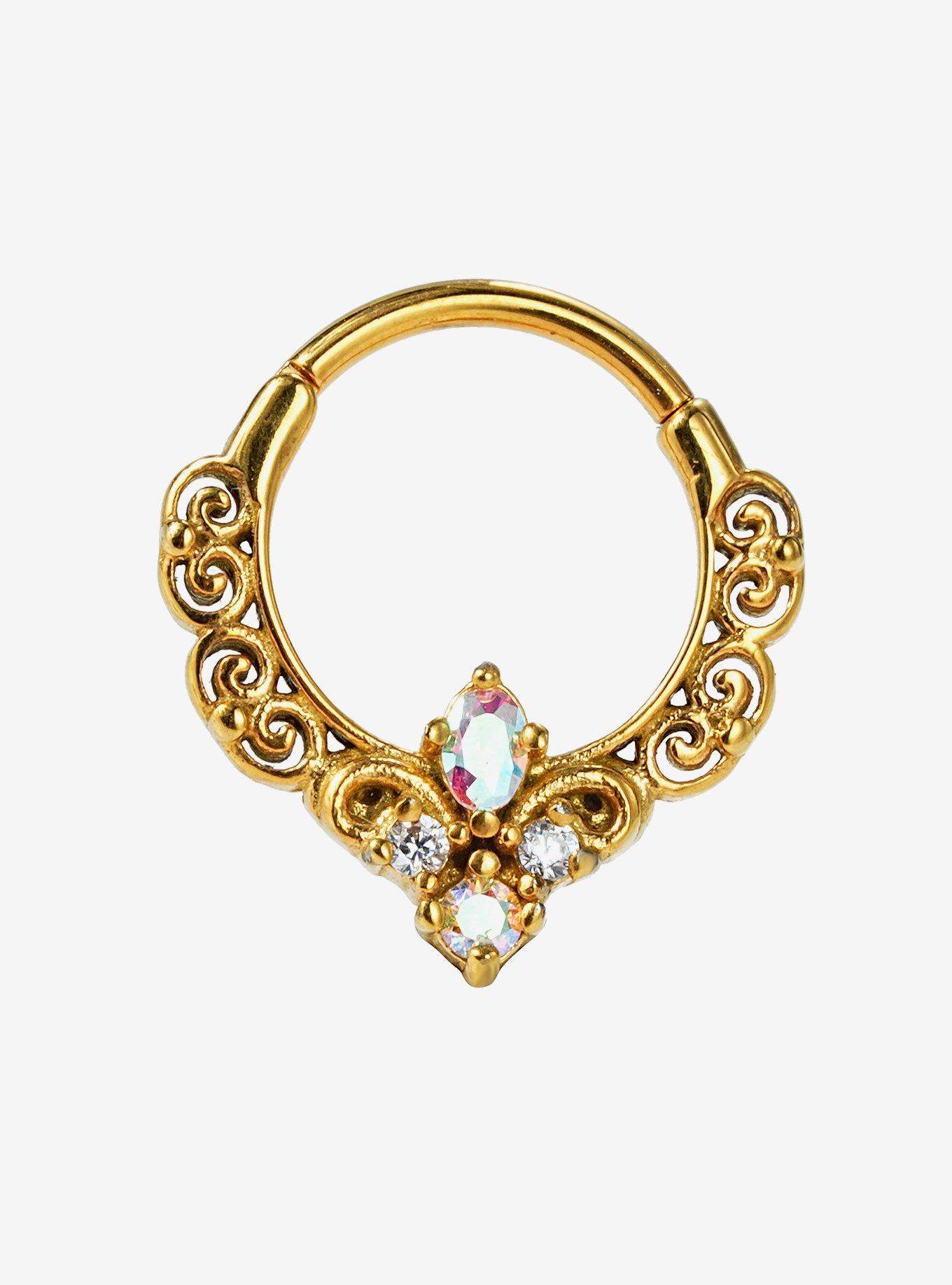 Steel Gold Filigree Hinged Clicker