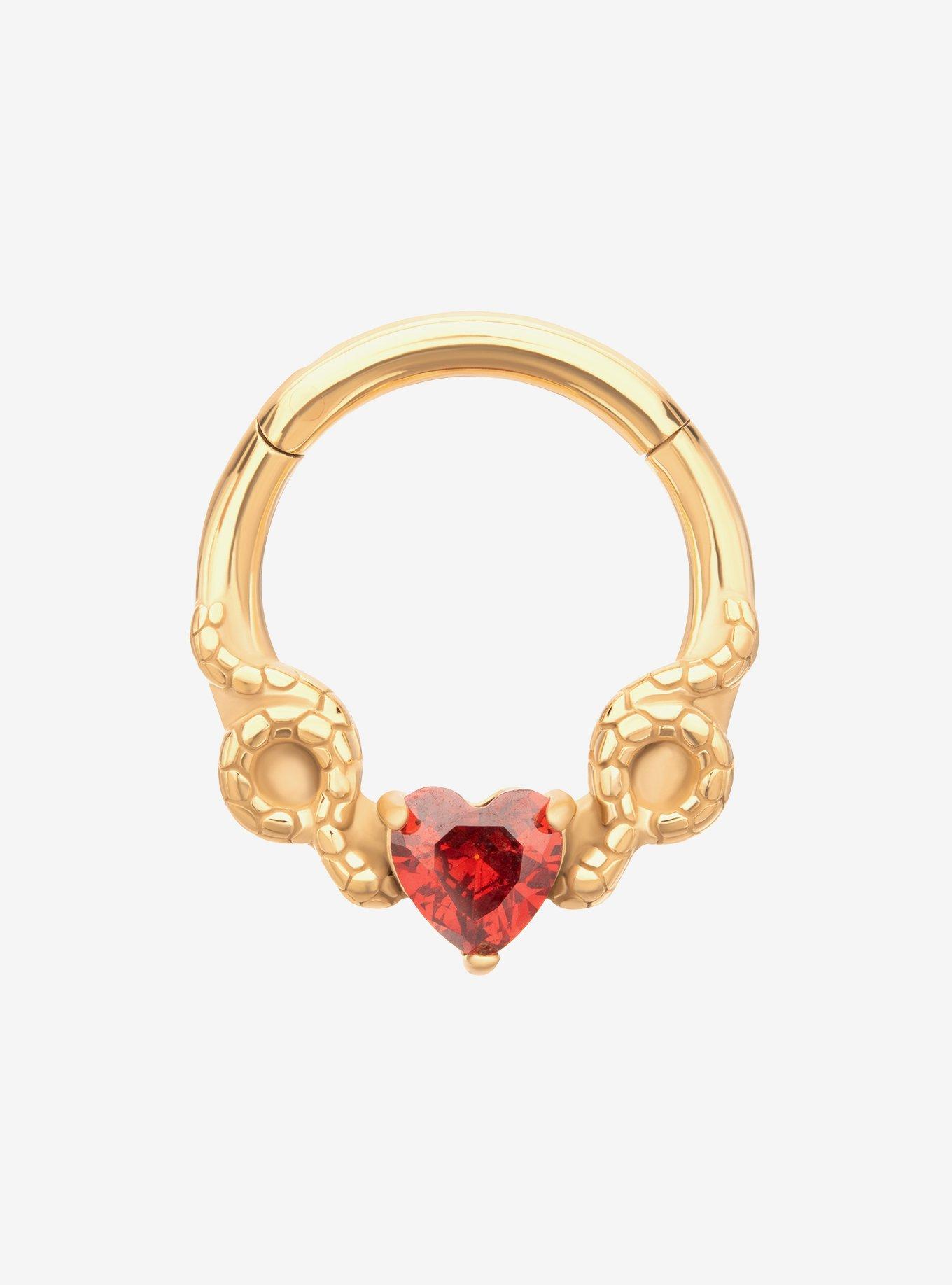 Steel Gold Snake & Heart Hinged Clicker, , hi-res