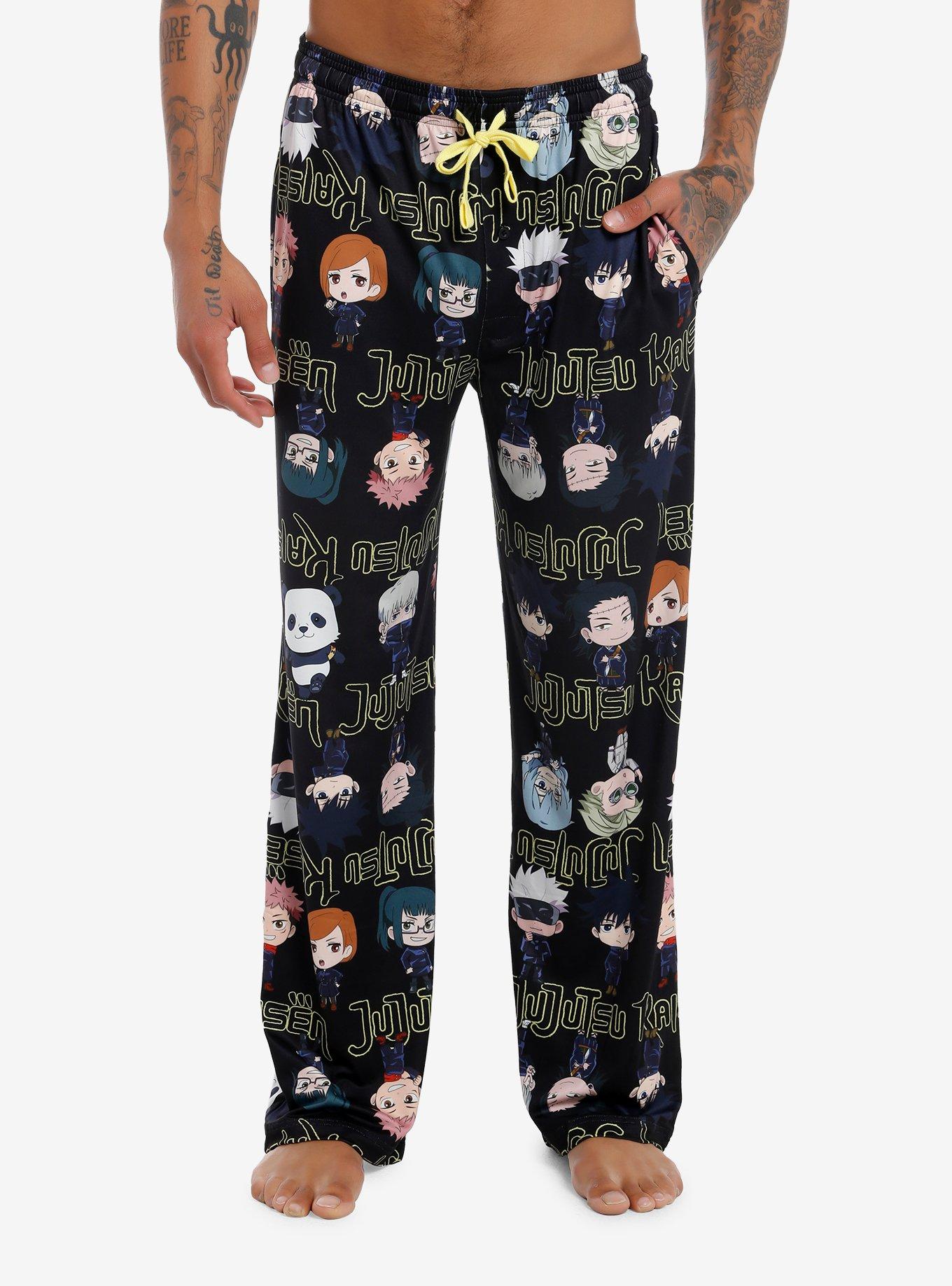 Jujutsu Kaisen Chibi Character Pajama Pants, BLACK, hi-res