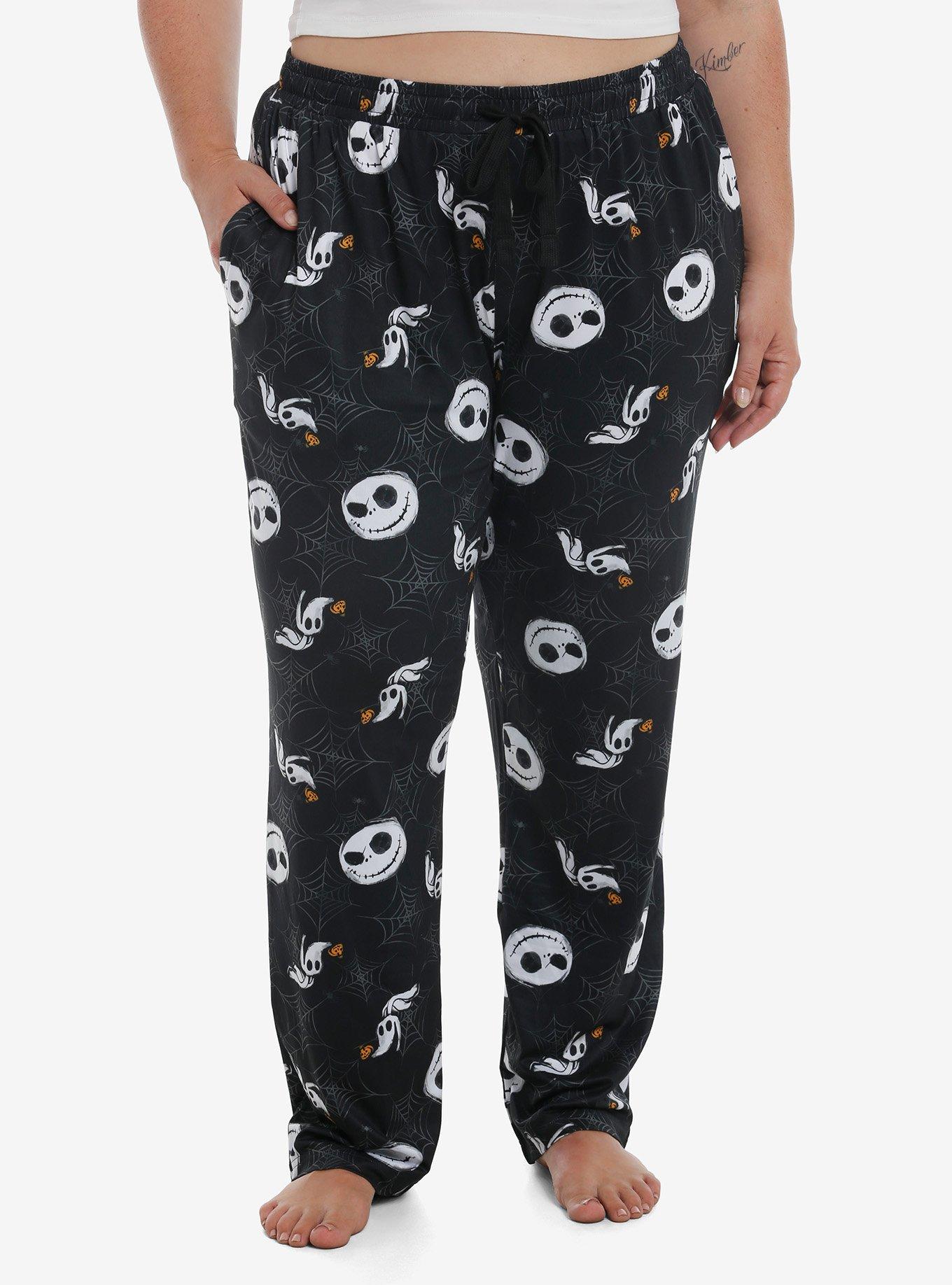 The Nightmare Before Christmas Jack Spiderweb Pajama Pants Plus Size, BLACK, hi-res