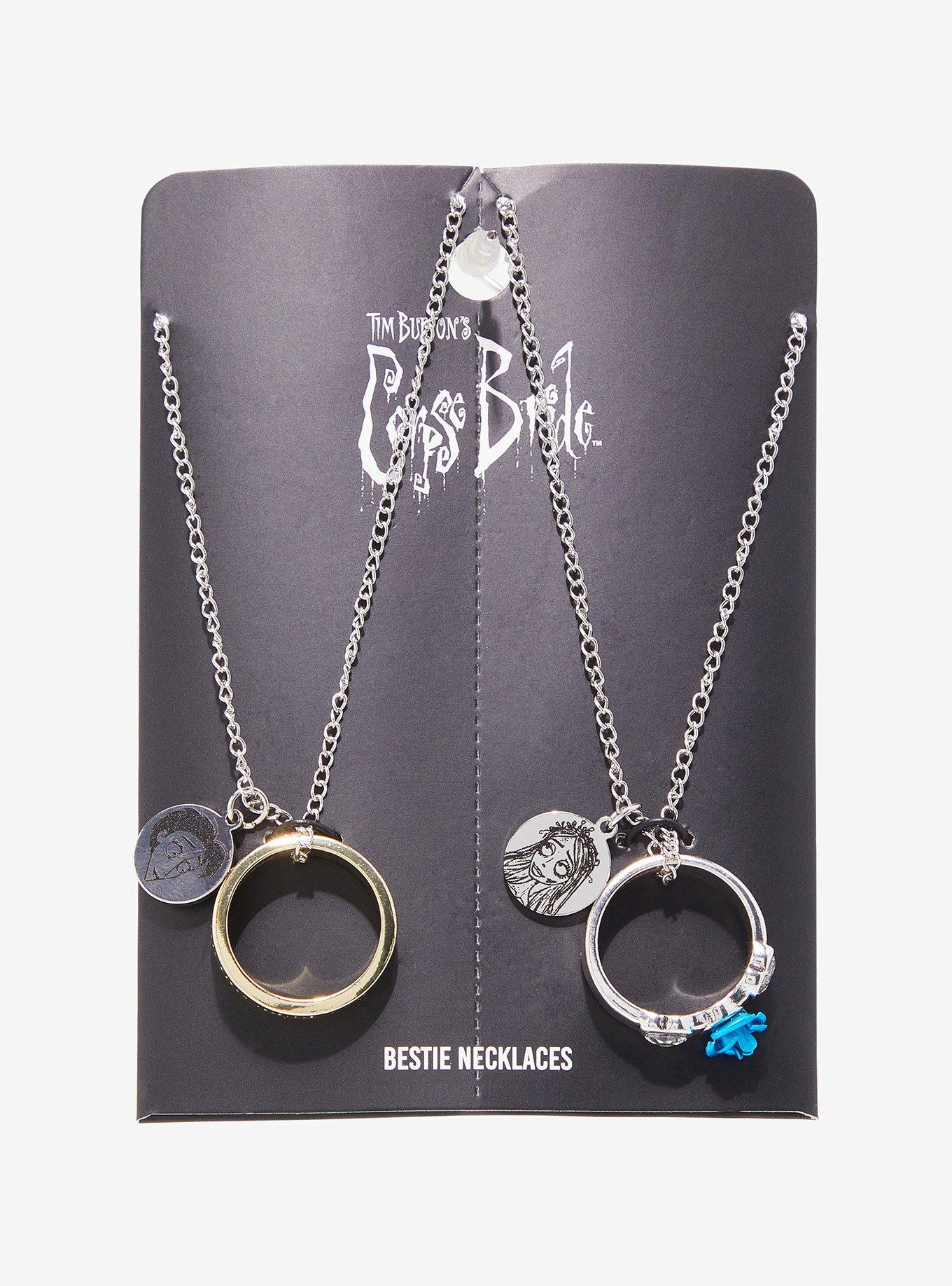 Corpse Bride Victor & Emily Ring Best Friend Necklace Set