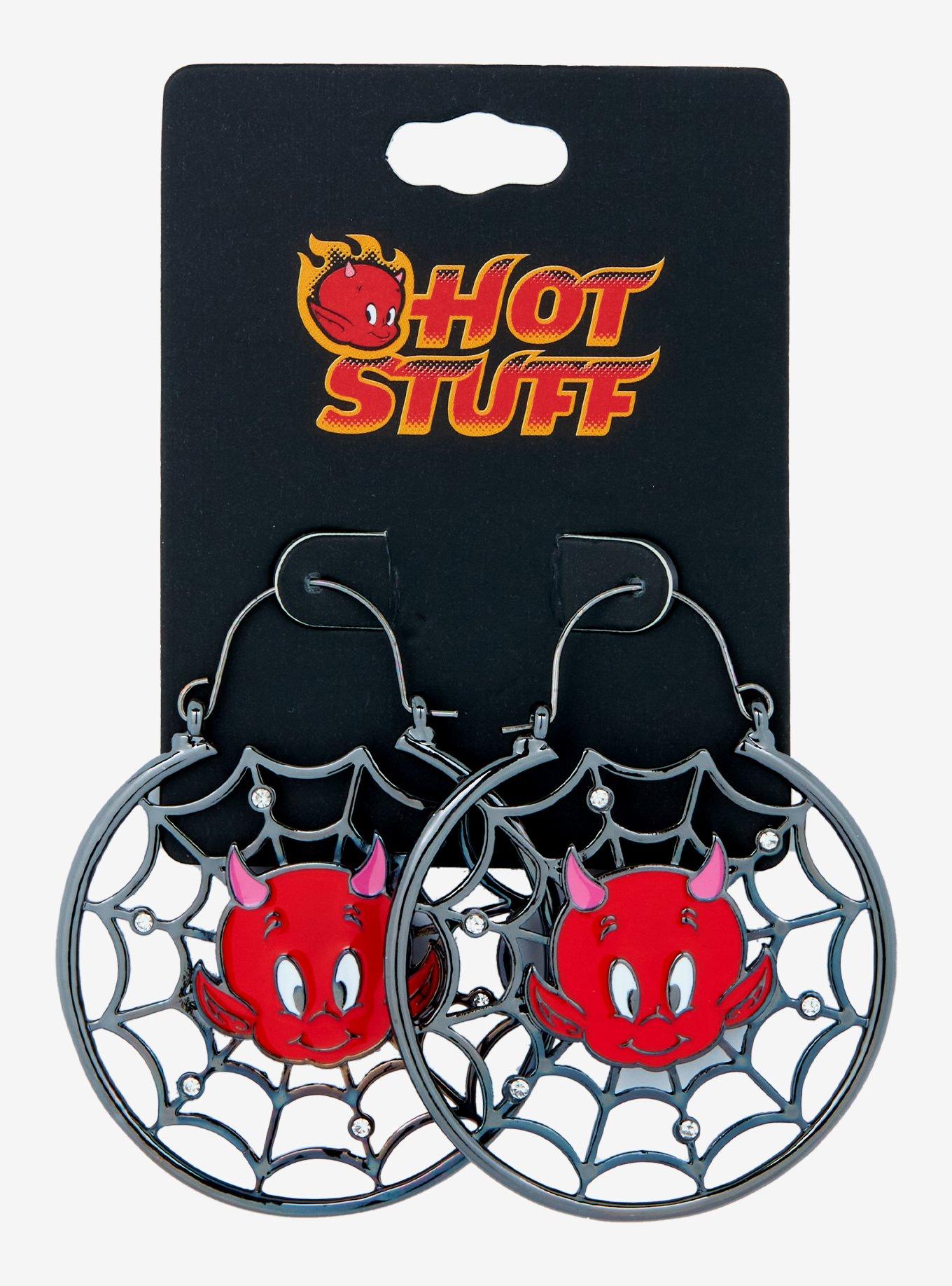 Hot Stuff The Little Devil Spiderweb Hoop Earrings