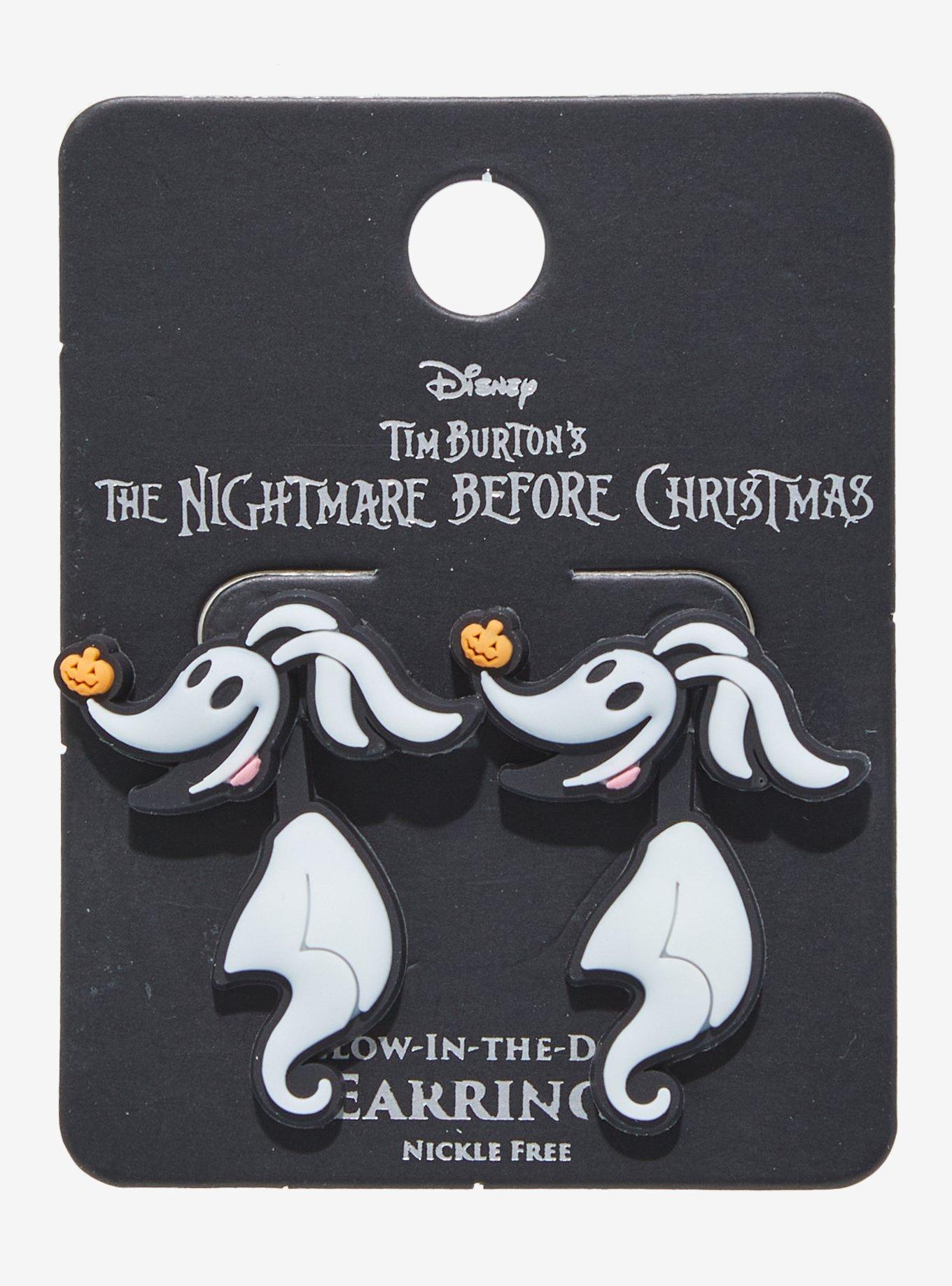 The Nightmare Before Christmas Zero Glow-In-The-Dark Front/Back Earrings, , hi-res
