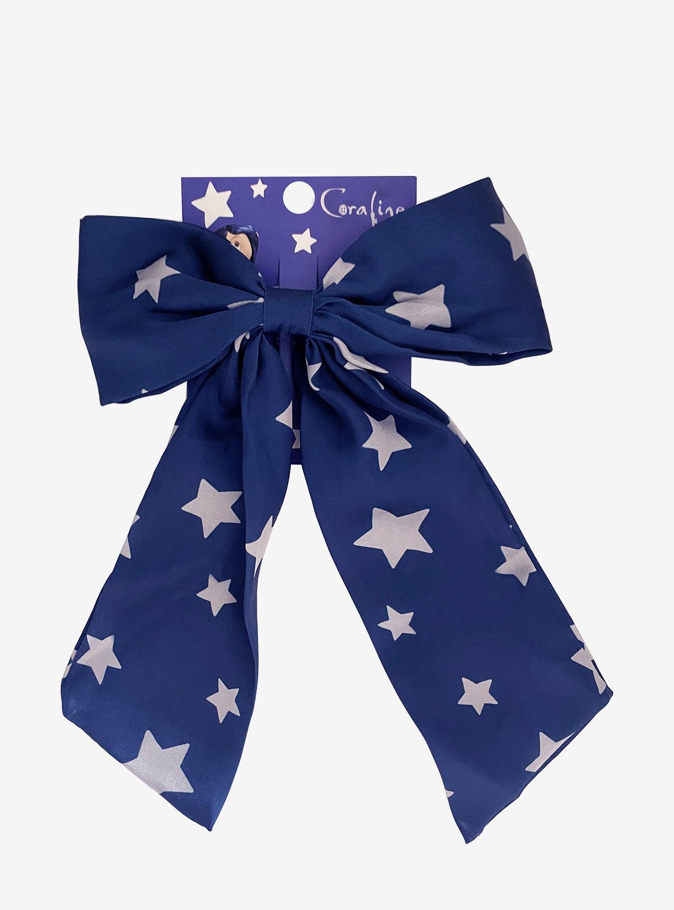 Coraline Blue & White Stars Hair Bow