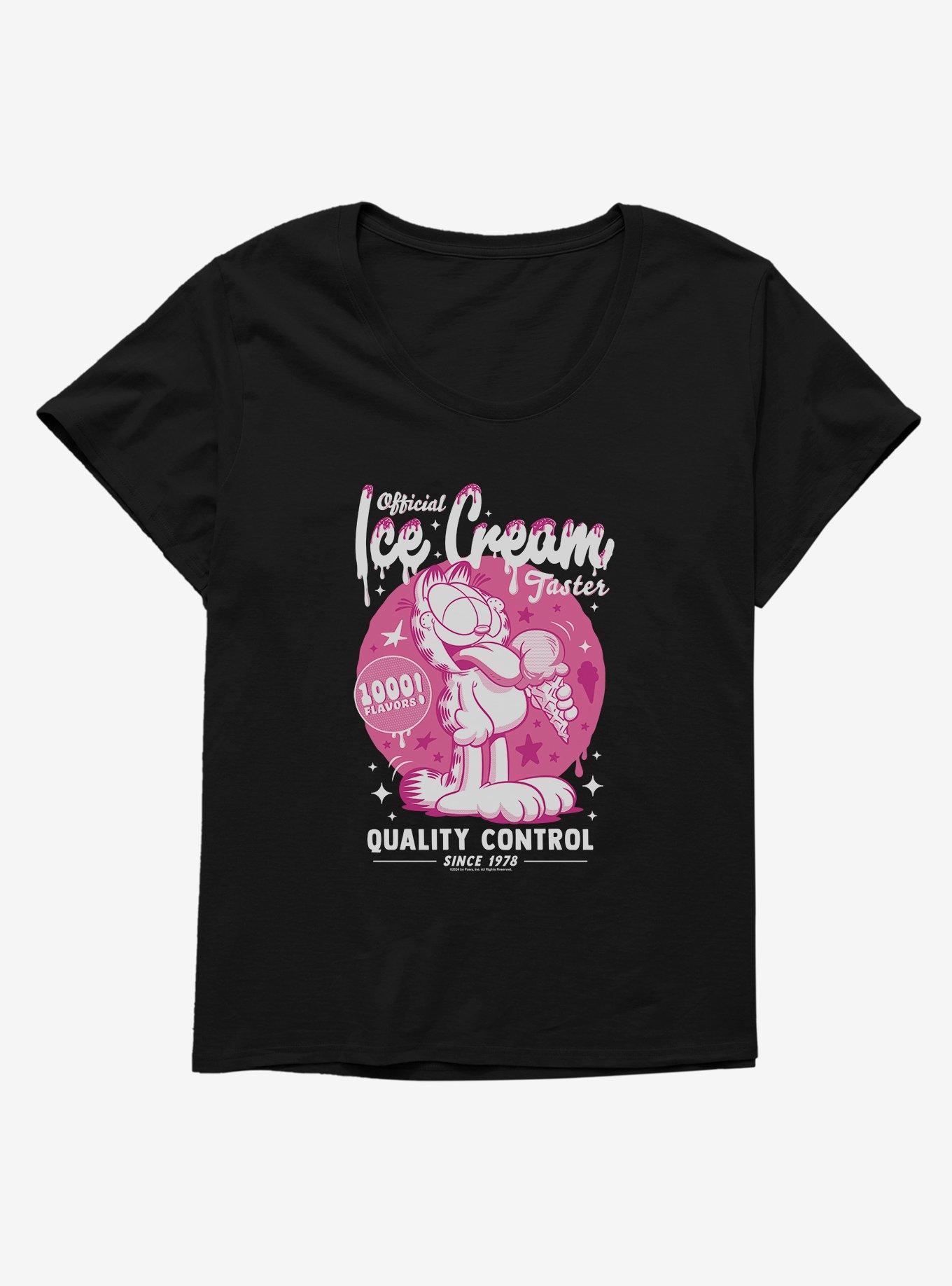 Garfield Ice Cream Taster Girls T-Shirt Plus Size, BLACK, hi-res