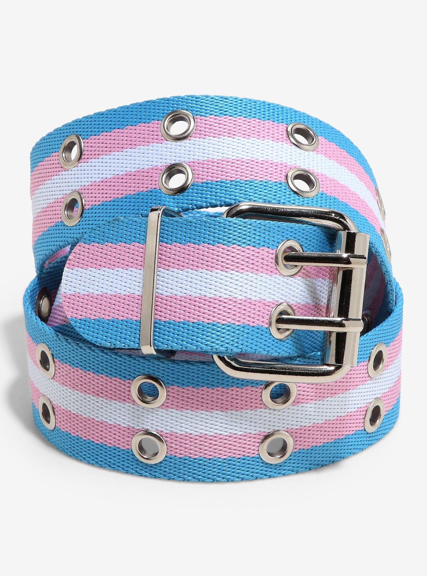 Trans Pride Grommet Belt, MULTI, hi-res