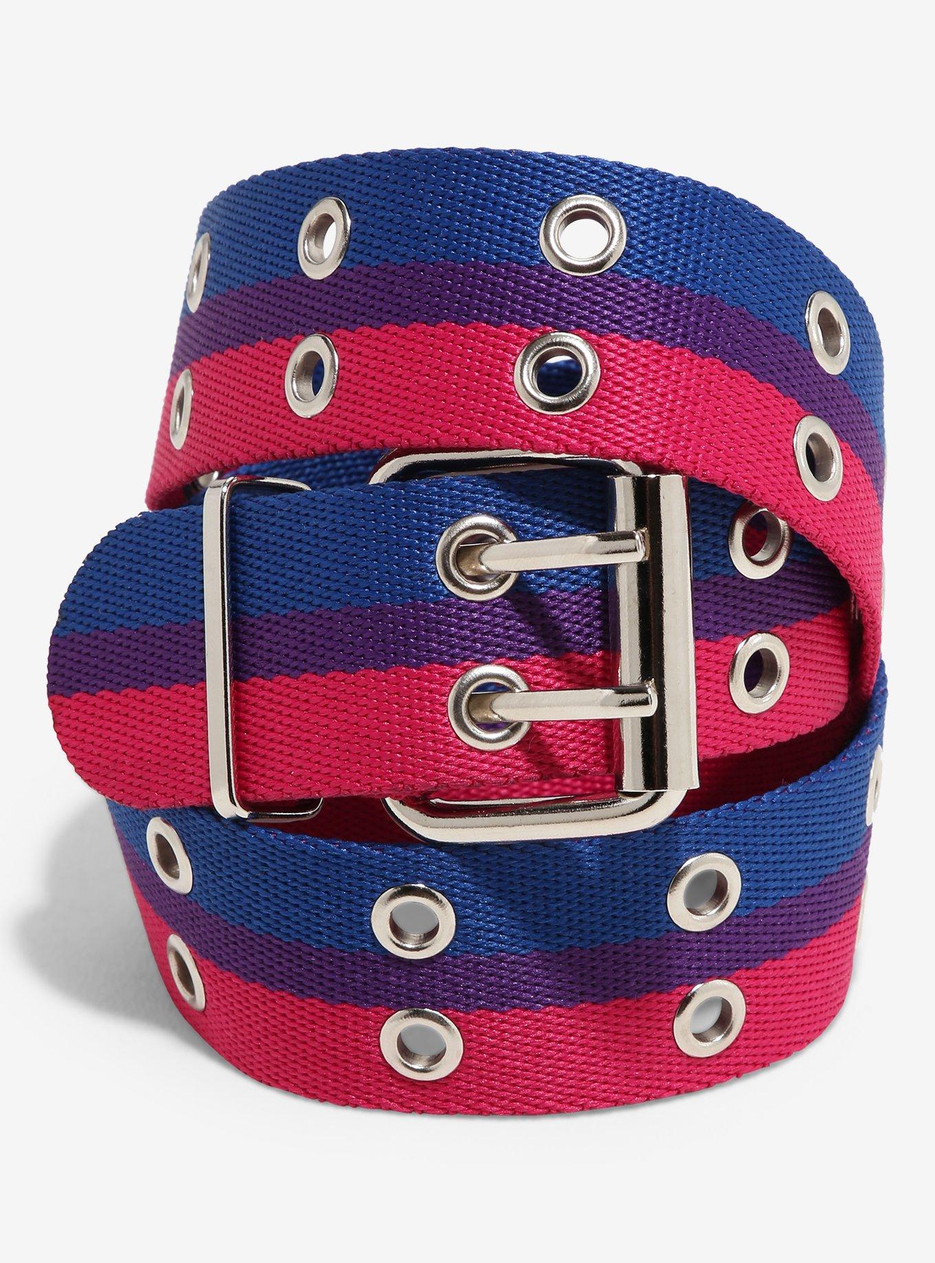 Bi Pride Grommet Belt, MULTI, hi-res