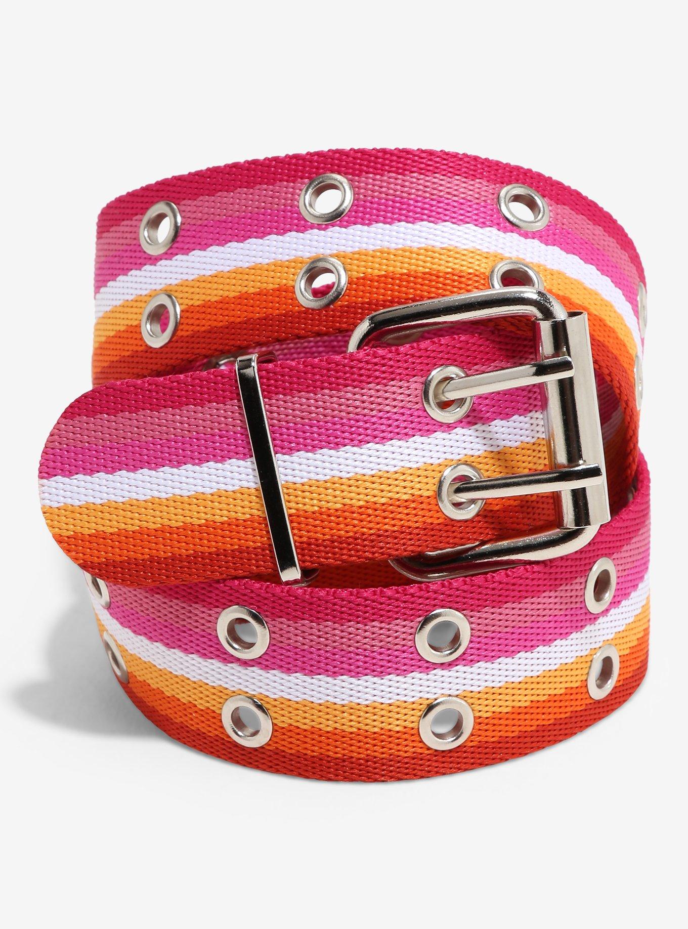 Lesbian Pride Grommet Belt | Hot Topic