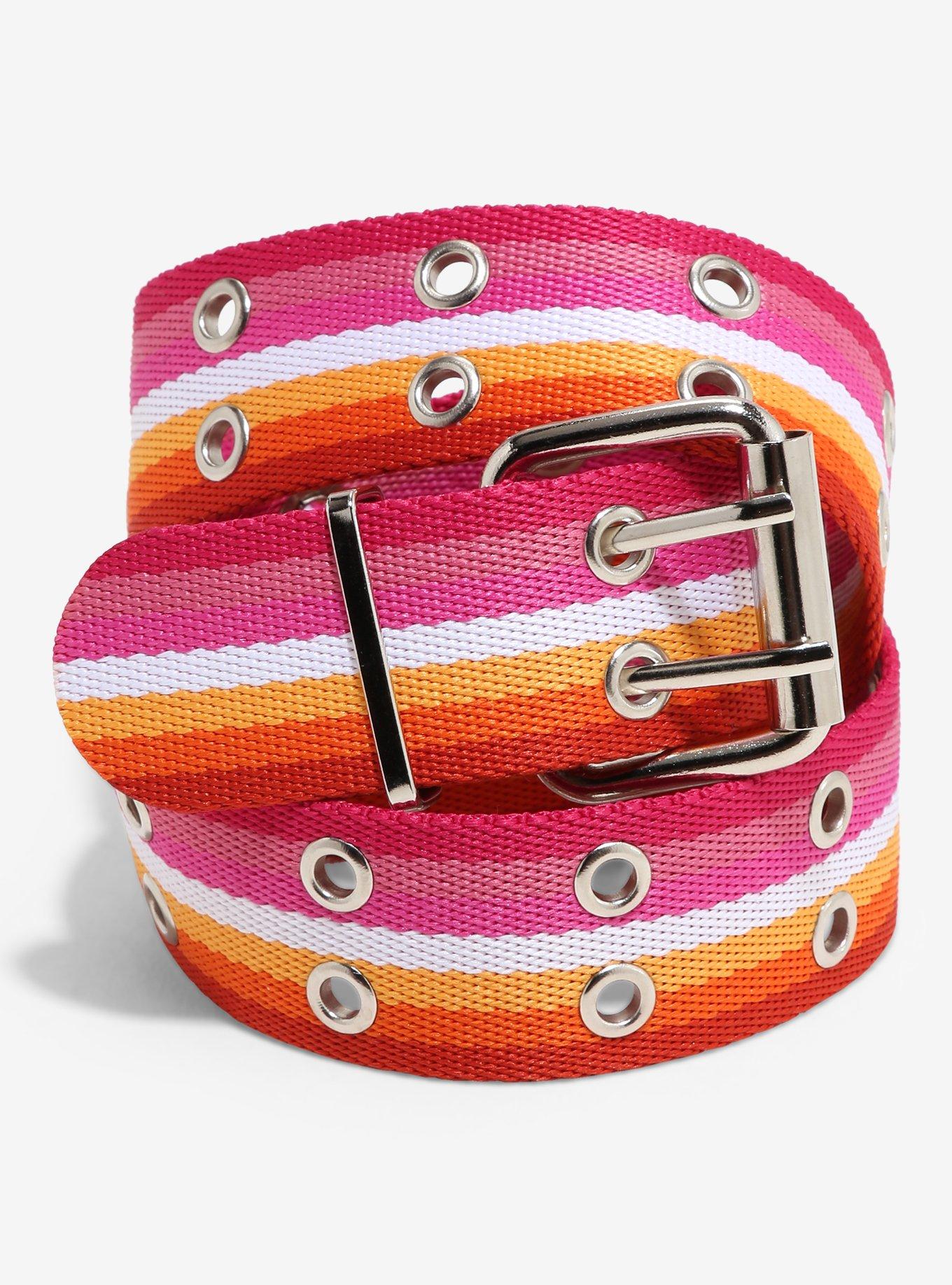 Lesbian Pride Grommet Belt, , hi-res