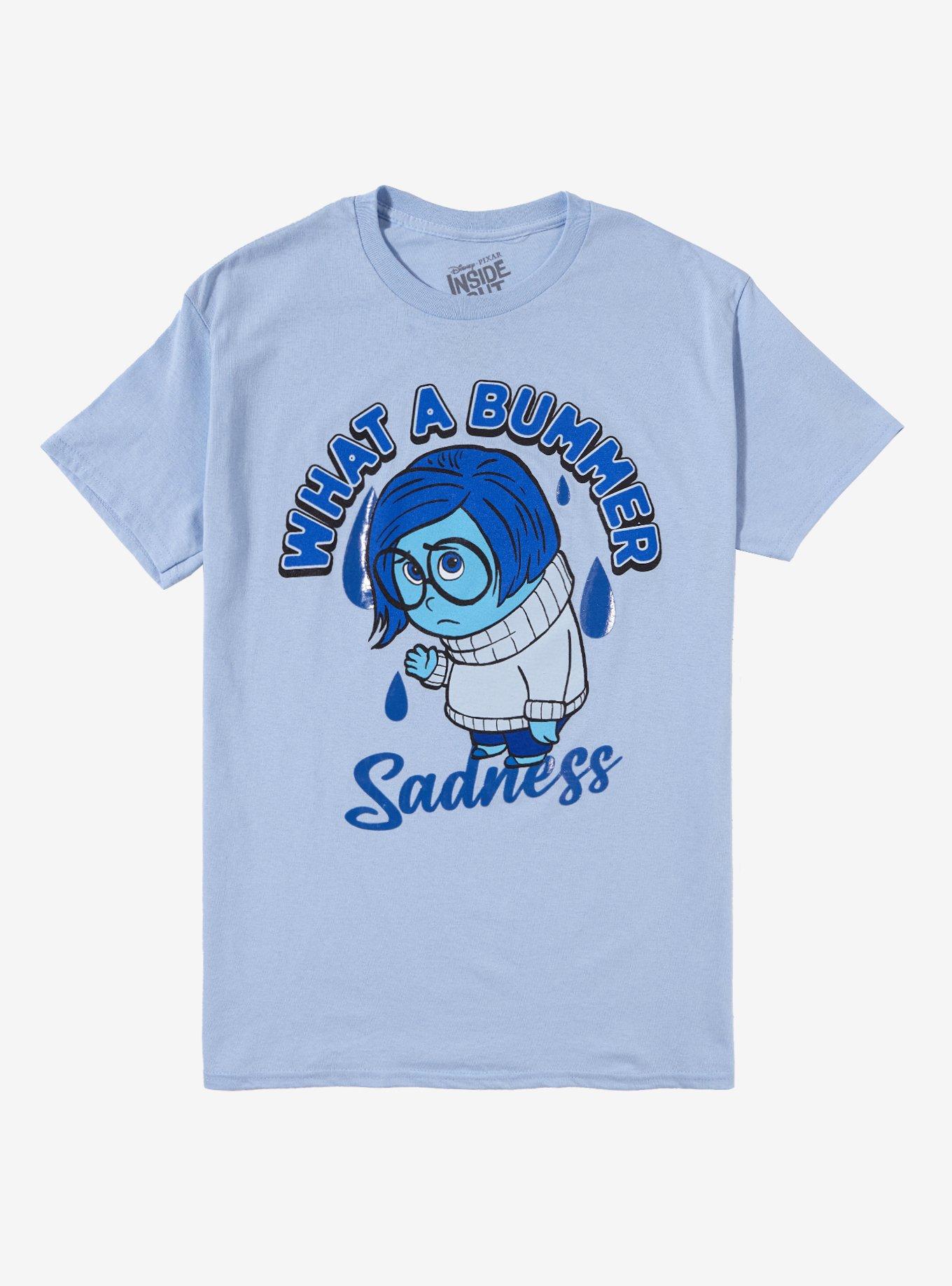 Disney Pixar Inside Out Sadness Bummer Boyfriend Fit Girls T-Shirt 