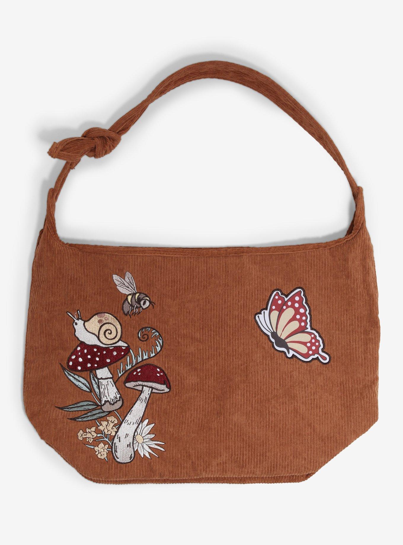 Mushrooms & Bugs Corduroy Tote Bag, , hi-res