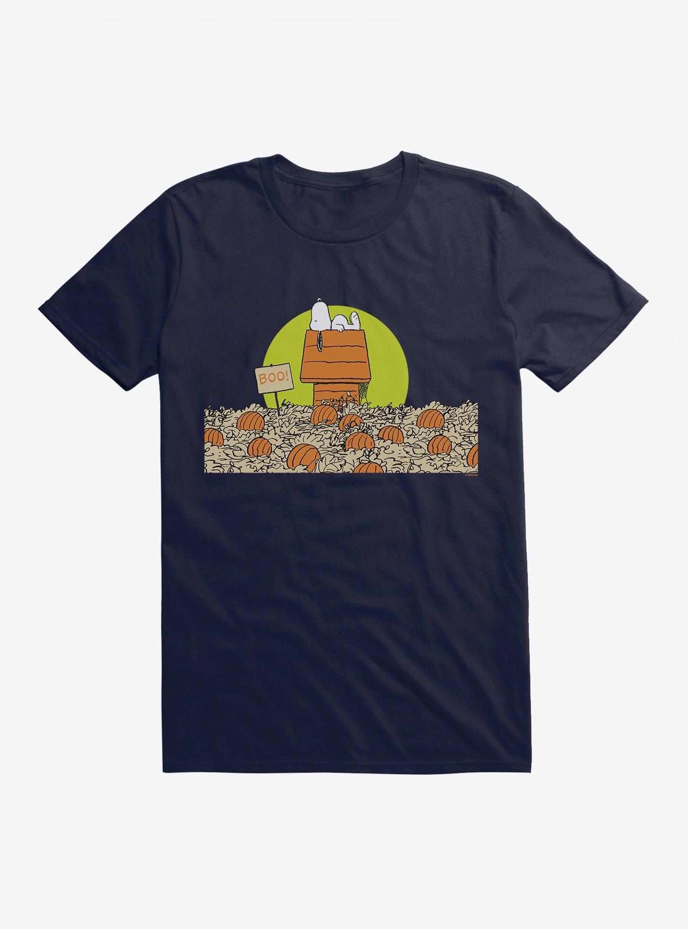 Peanuts Pumpkin Patch Snoopy House T-Shirt, NAVY, hi-res