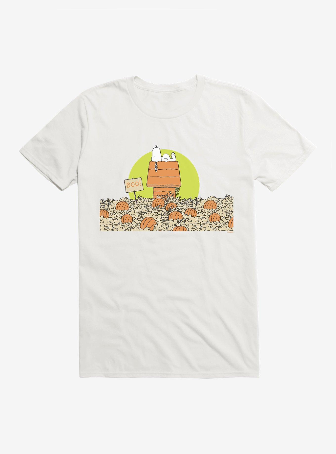 Peanuts Pumpkin Patch Snoopy House T-Shirt, WHITE, hi-res