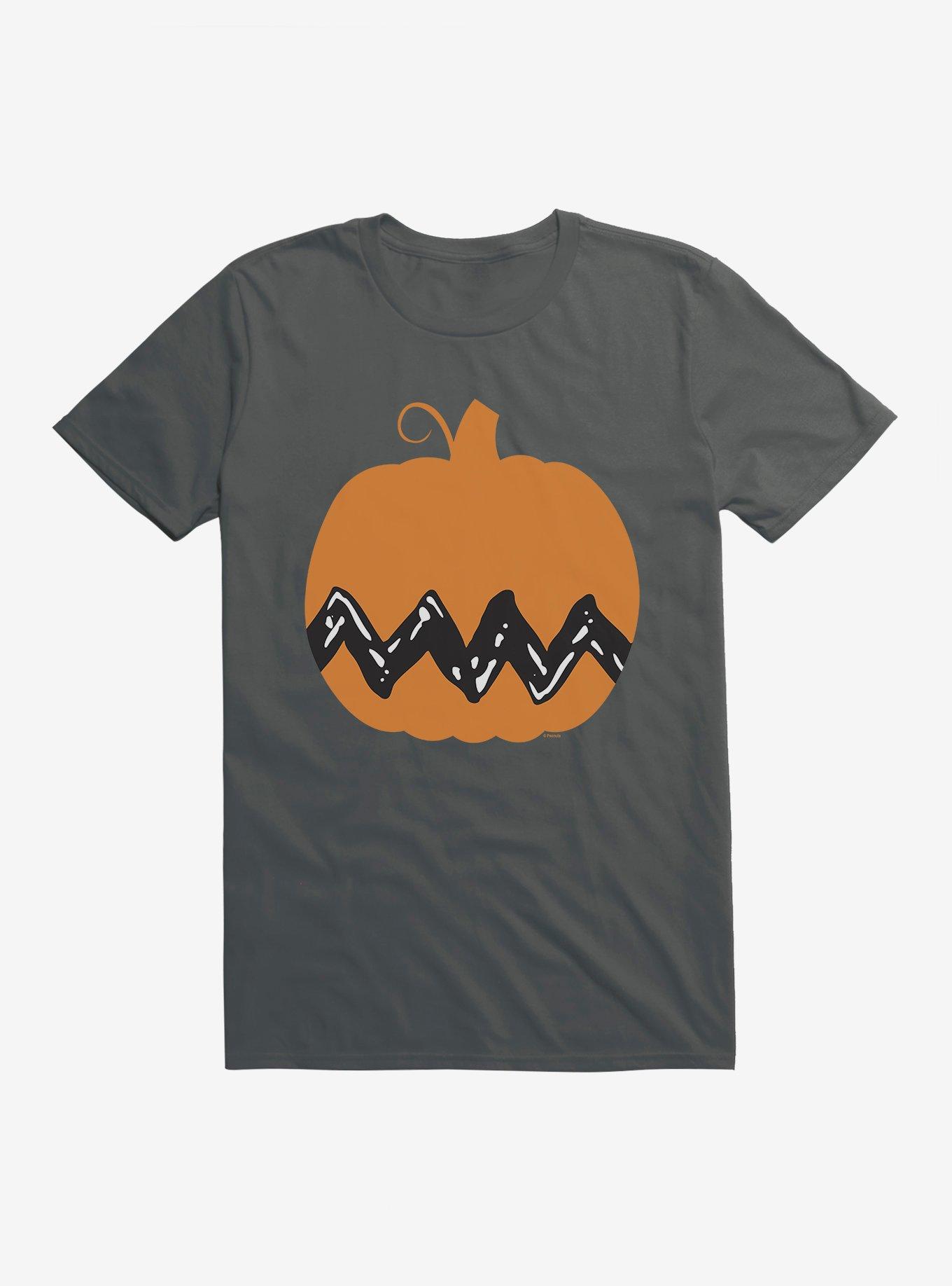Peanuts Charlie Brown Pumpkin T-Shirt, CHARCOAL, hi-res