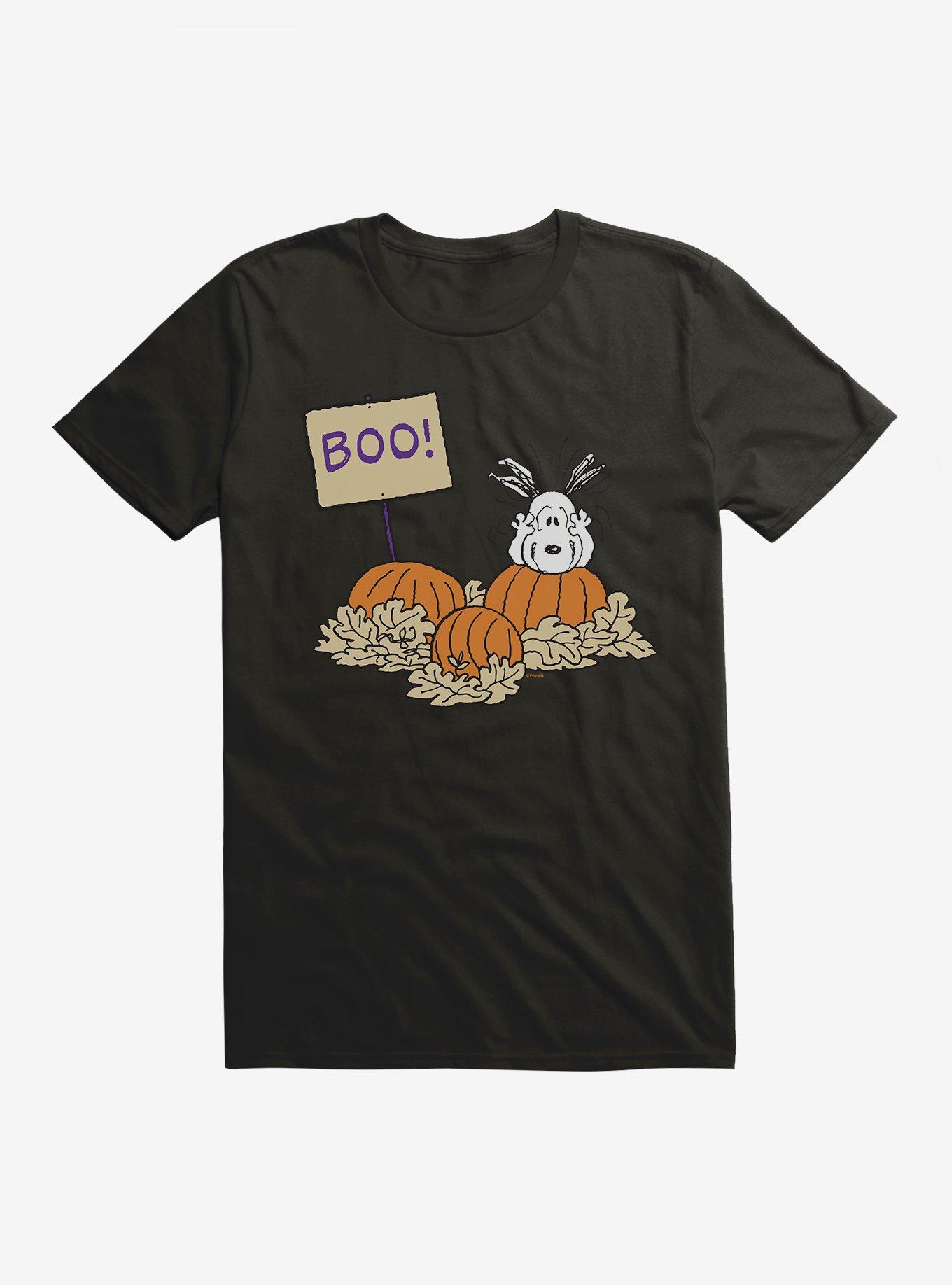Peanuts Snoopy Pumpkin Patch Boo T-Shirt, BLACK, hi-res