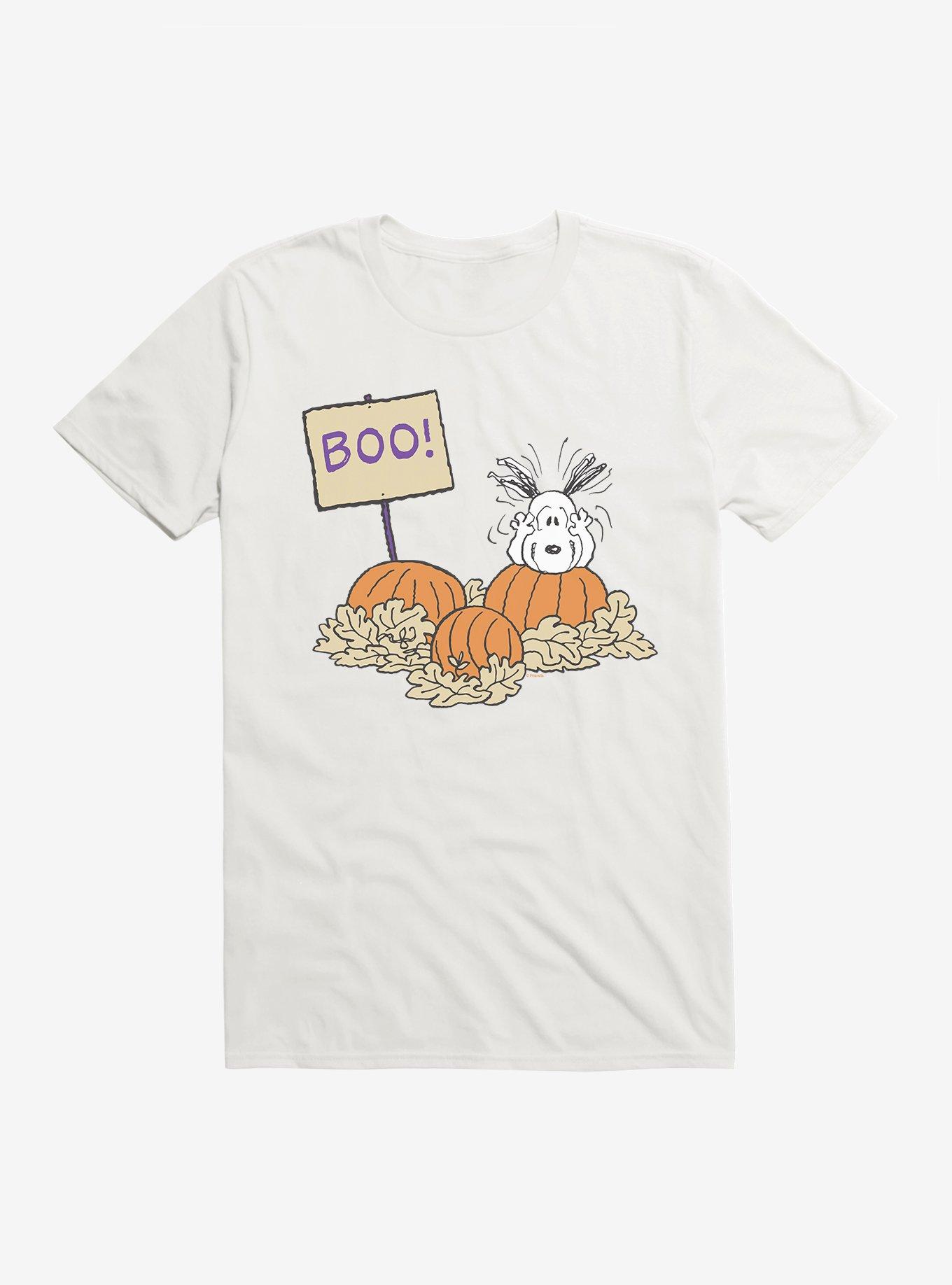 Peanuts Snoopy Pumpkin Patch Boo T-Shirt, WHITE, hi-res