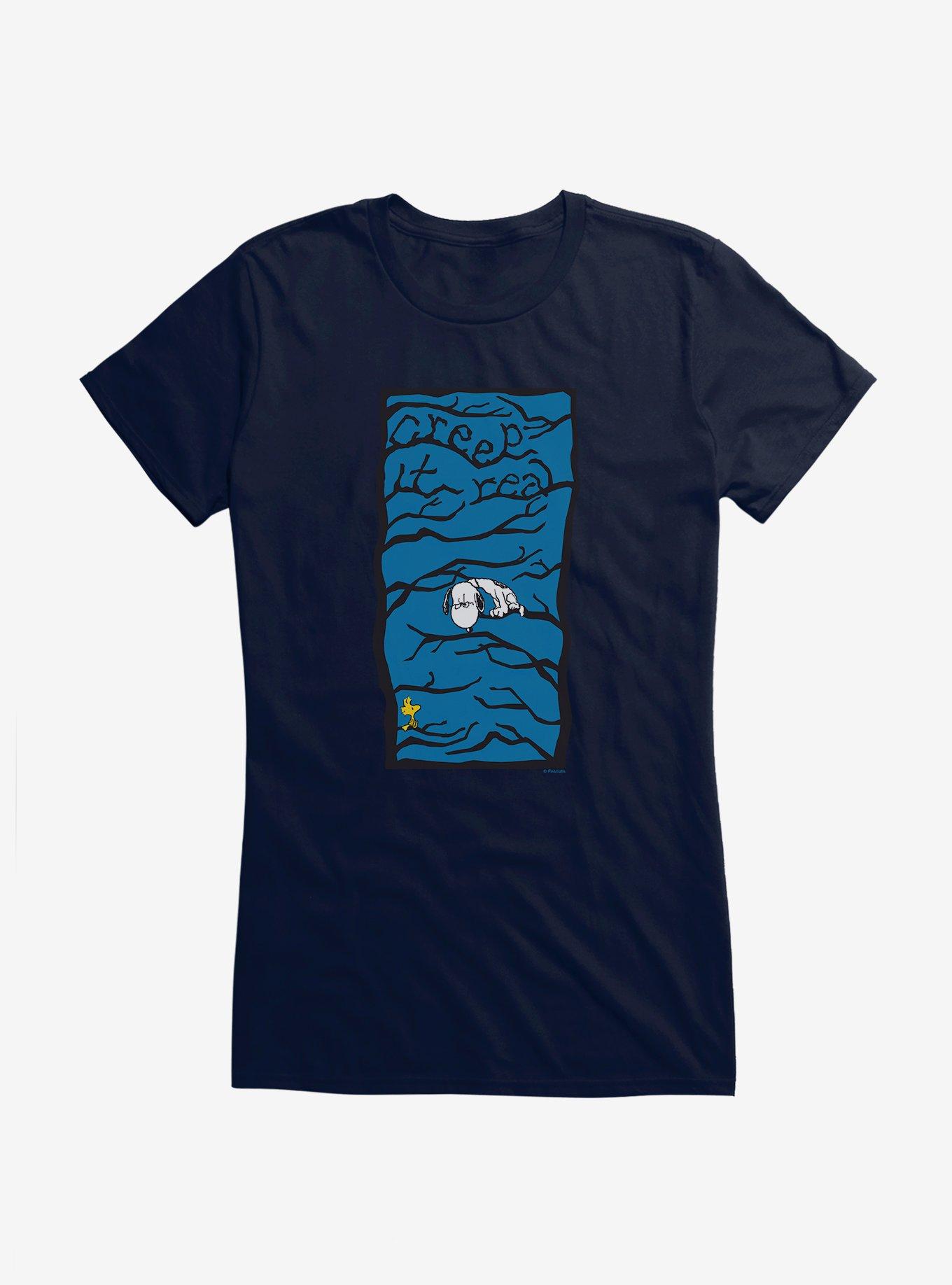 Peanuts Creep It Real Woodstock Snoopy Girls T-Shirt, NAVY, hi-res