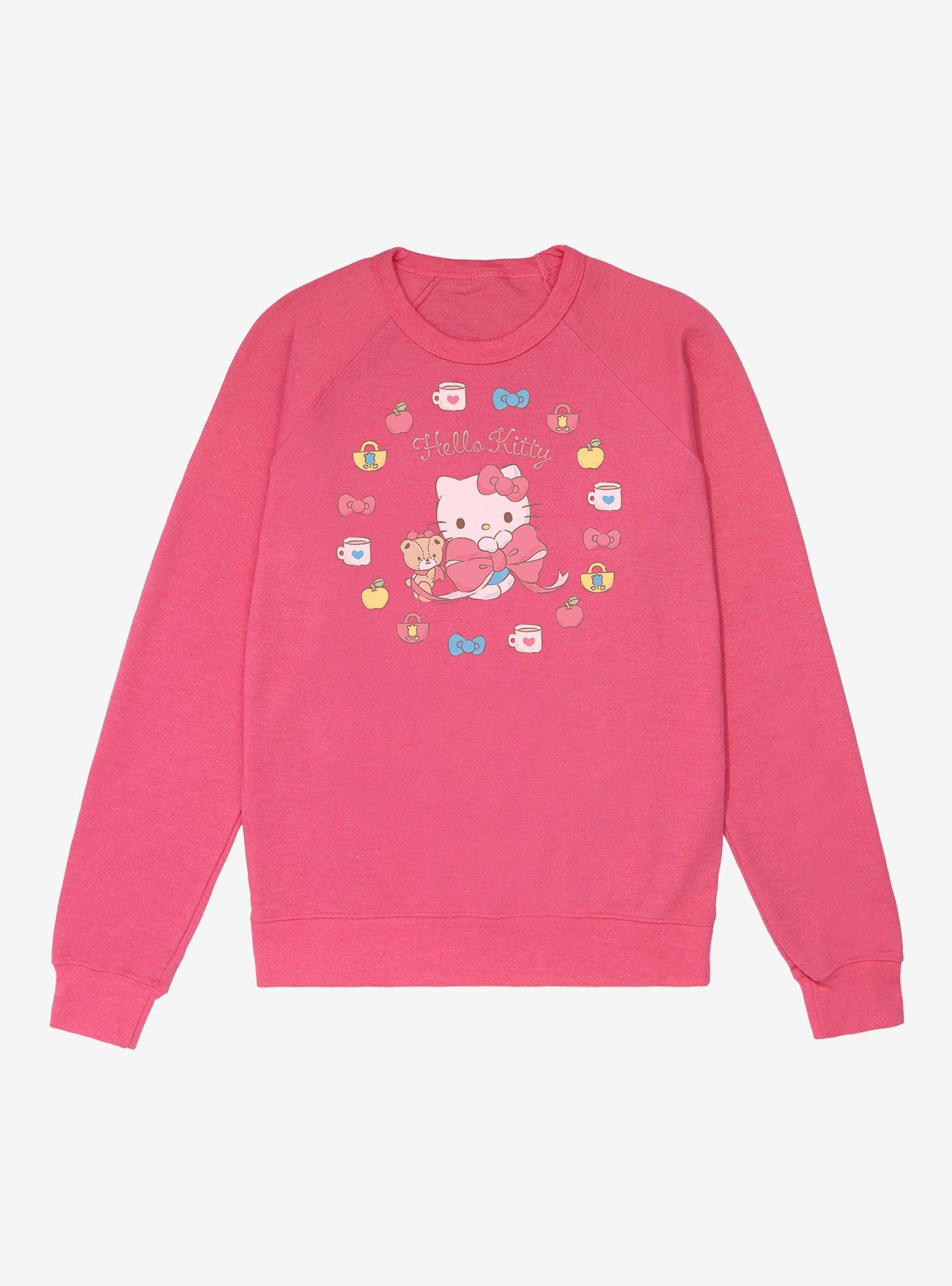 Hello Kitty Lovely Ribbon Bow French Terry Sweatshirt, HELICONIA HEATHER, hi-res