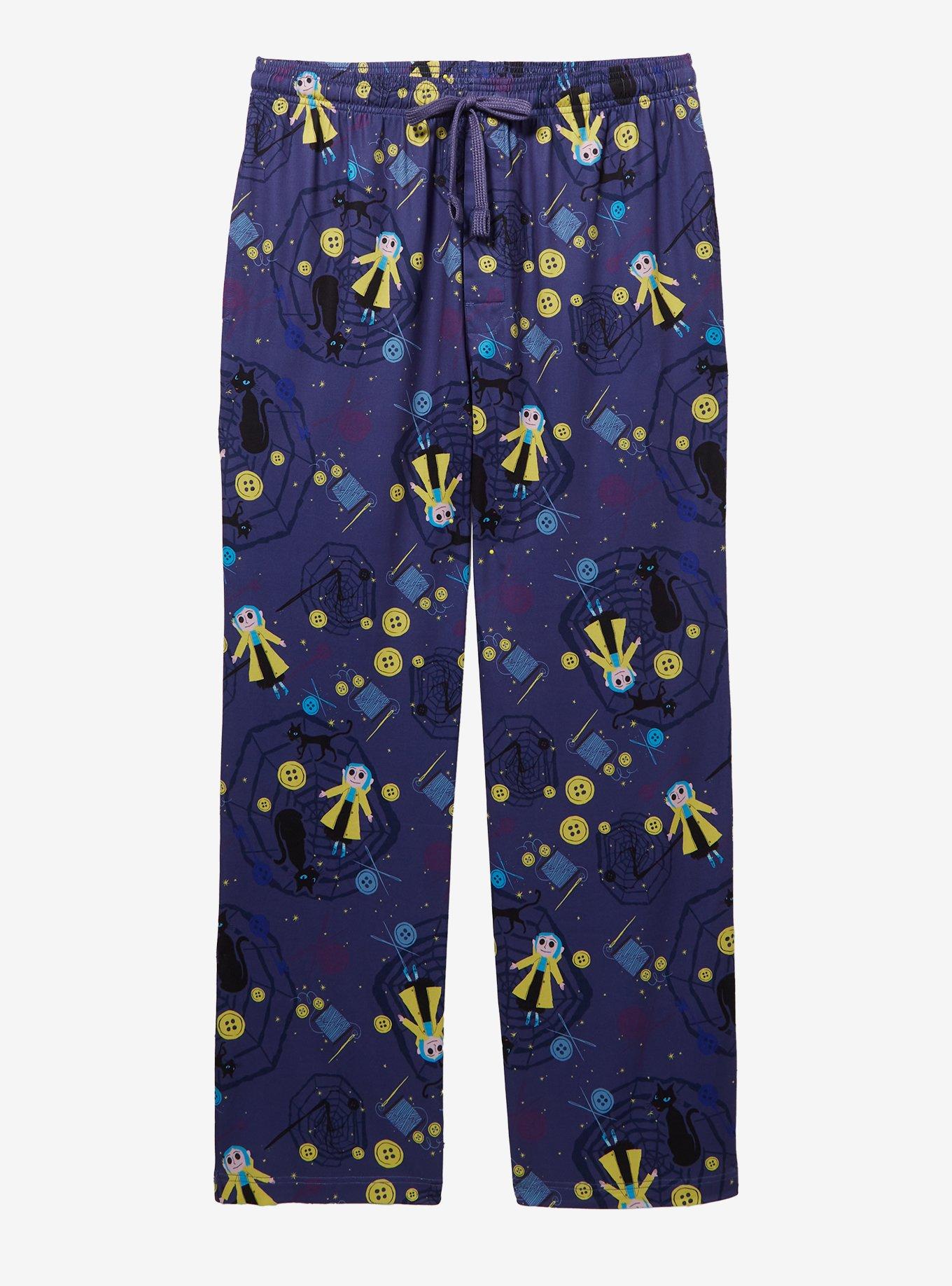 Coraline Buttons & Coraline Doll Allover Print Sleep Pants - BoxLunch Exclusive, PURPLE, hi-res