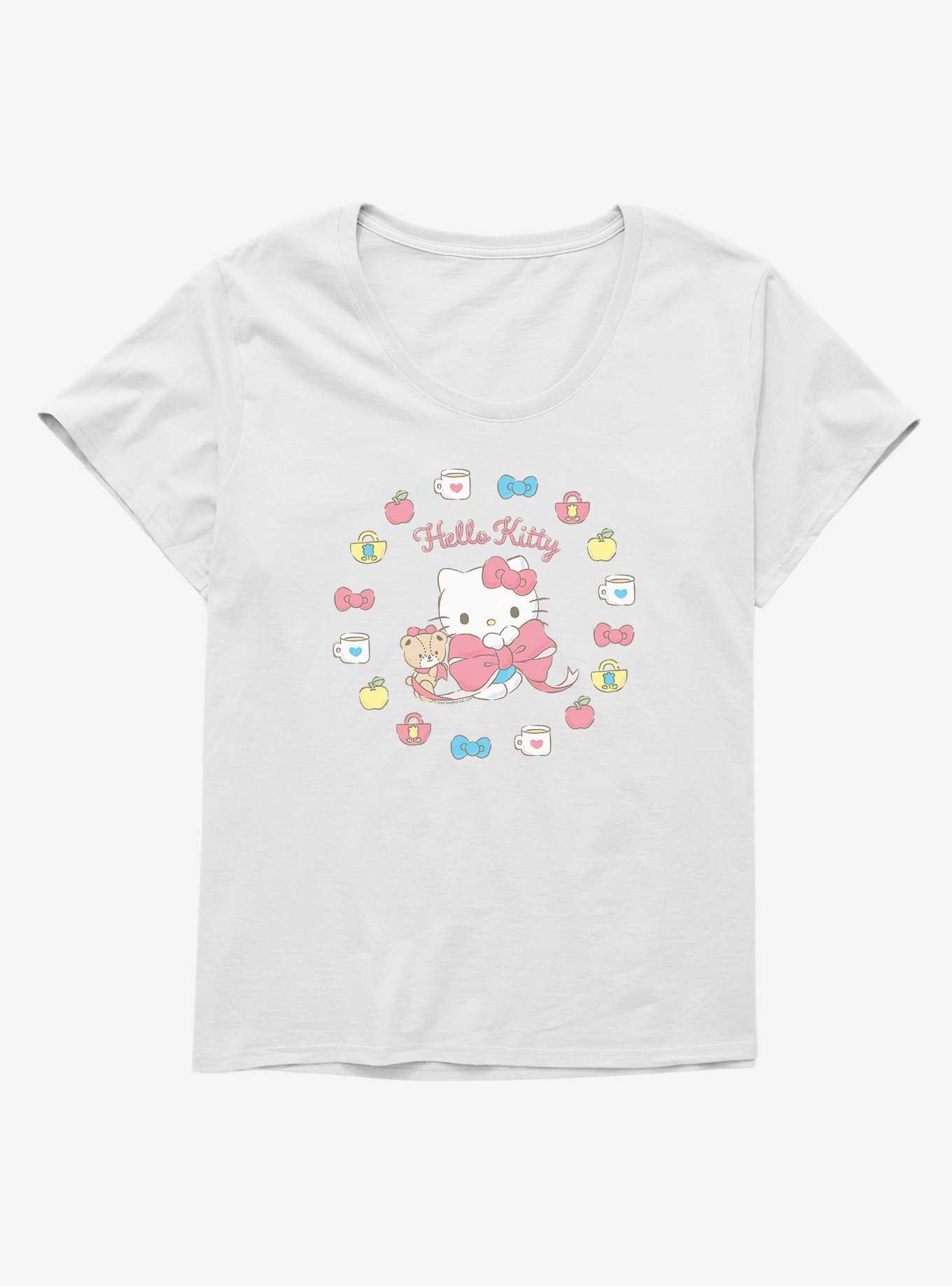 Hello Kitty Lovely Ribbon Bow Girls T-Shirt Plus Size, , hi-res