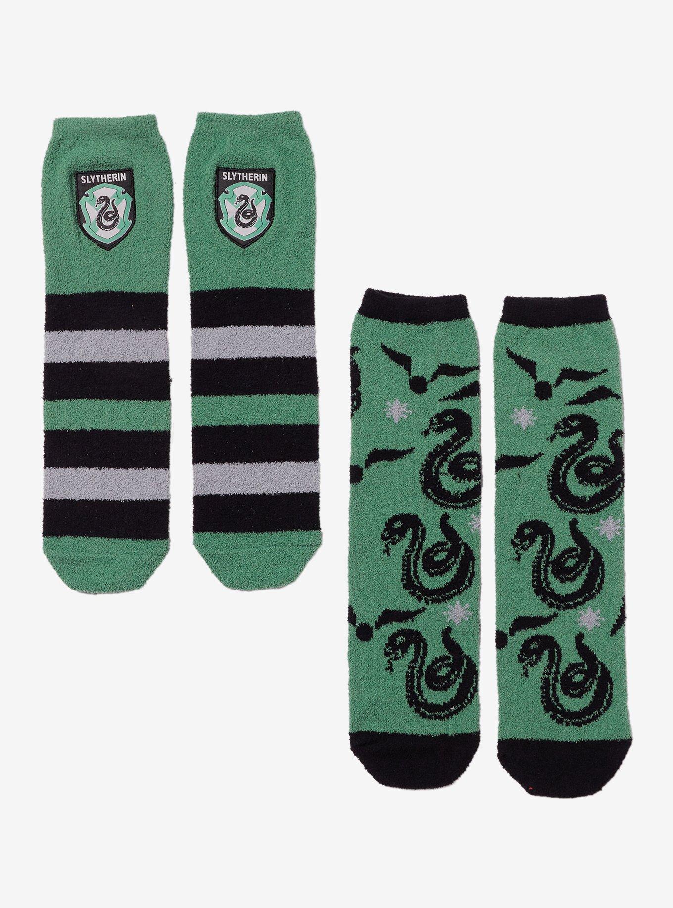 Harry Potter Slytherin Icon Stripe Cozy Socks 2 Pair, , hi-res