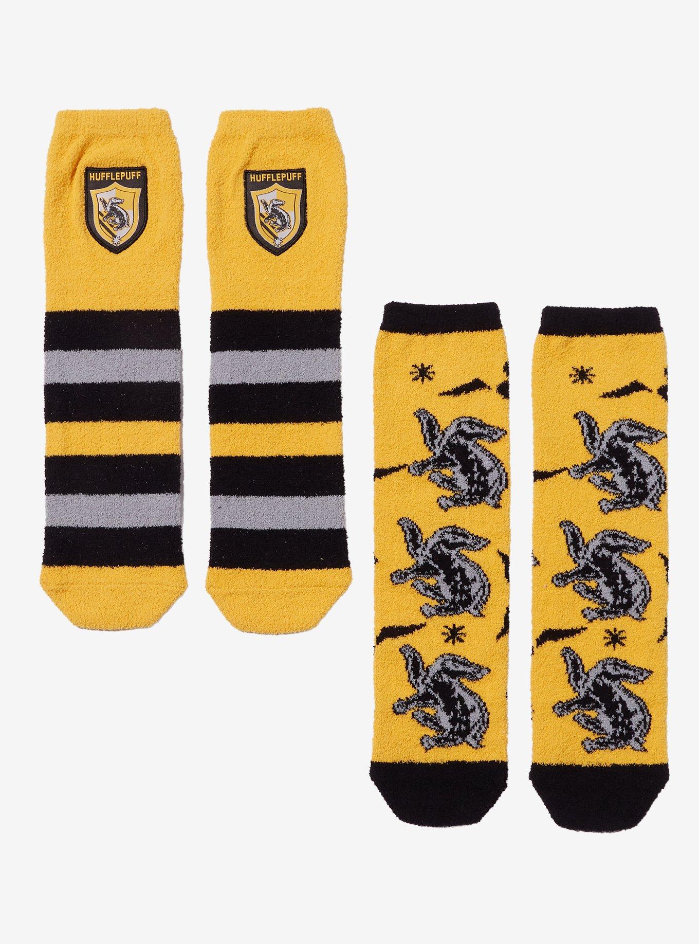 Harry Potter Hufflepuff Icon Stripe Cozy Socks 2 Pair, , hi-res