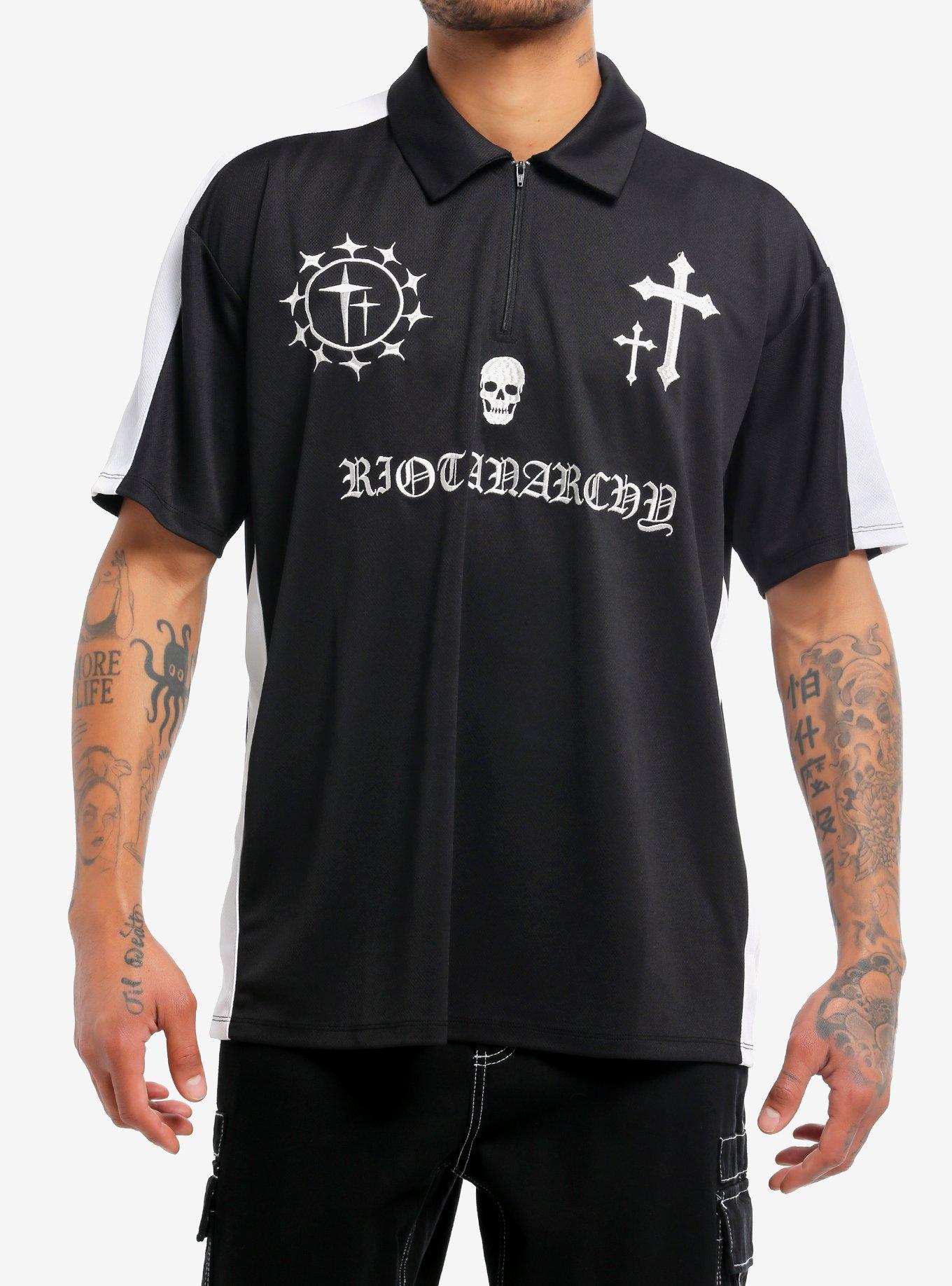 Social Collision Riot Anarchy Quarter-Zip Polo Shirt, , hi-res