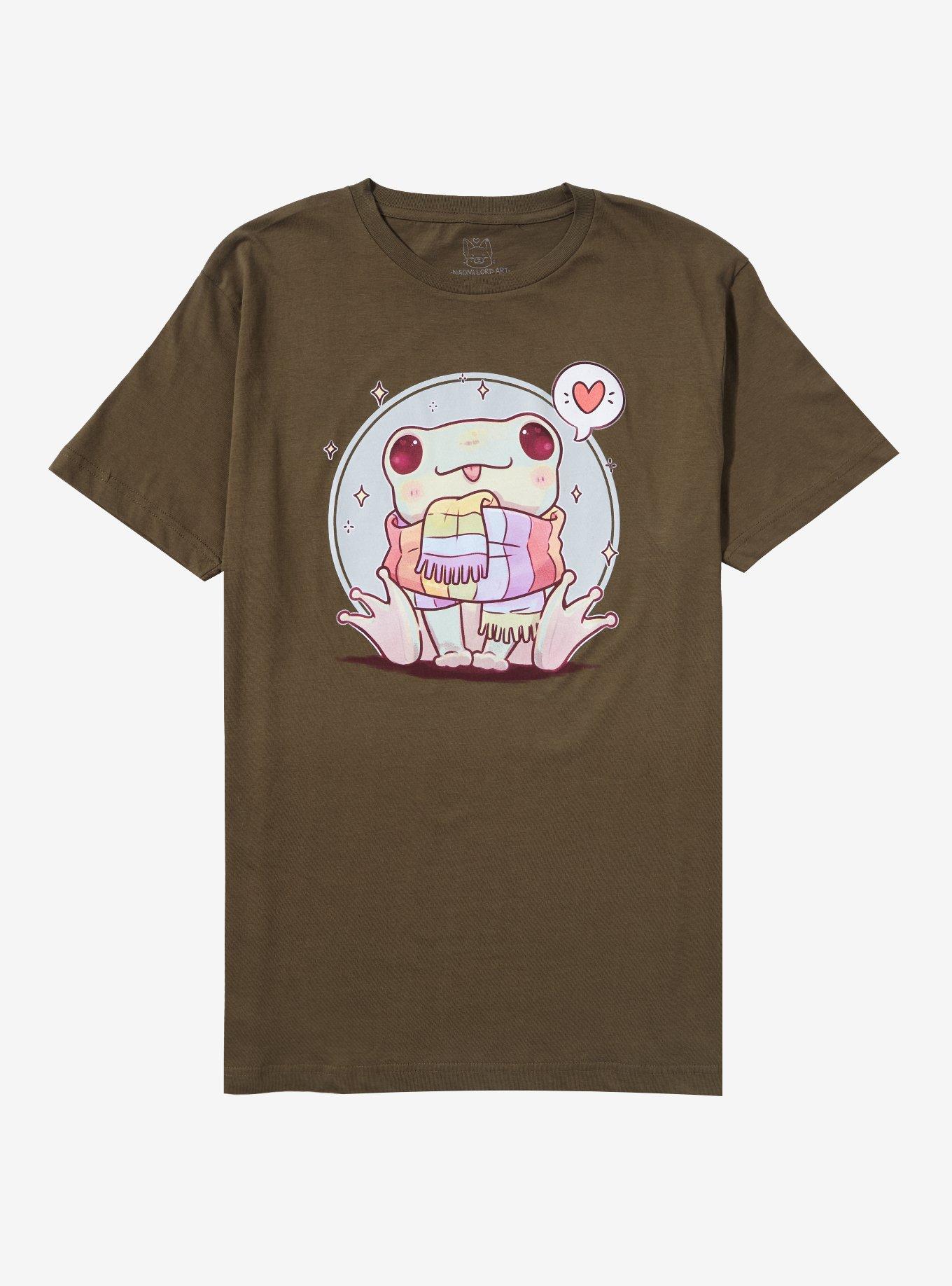 Frog Pride Scarf T-Shirt By Naomi Lord Art, SAGE, hi-res
