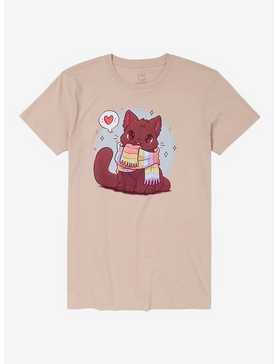 Cat Rainbow Scarf T-Shirt By Naomi Lord Art, , hi-res