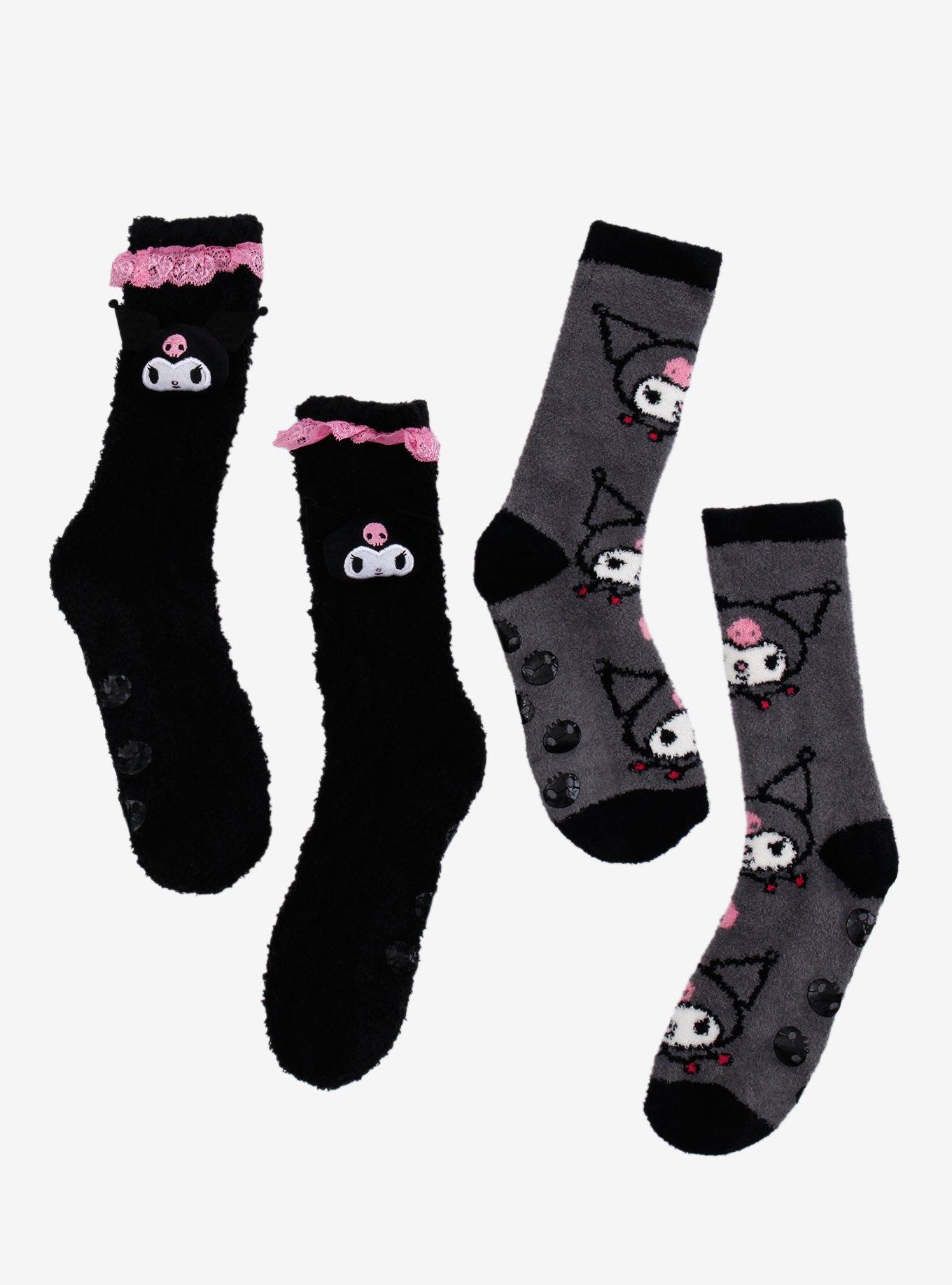 Kuromi Plush Ruffle Cozy Crew Socks Gift Set, , hi-res