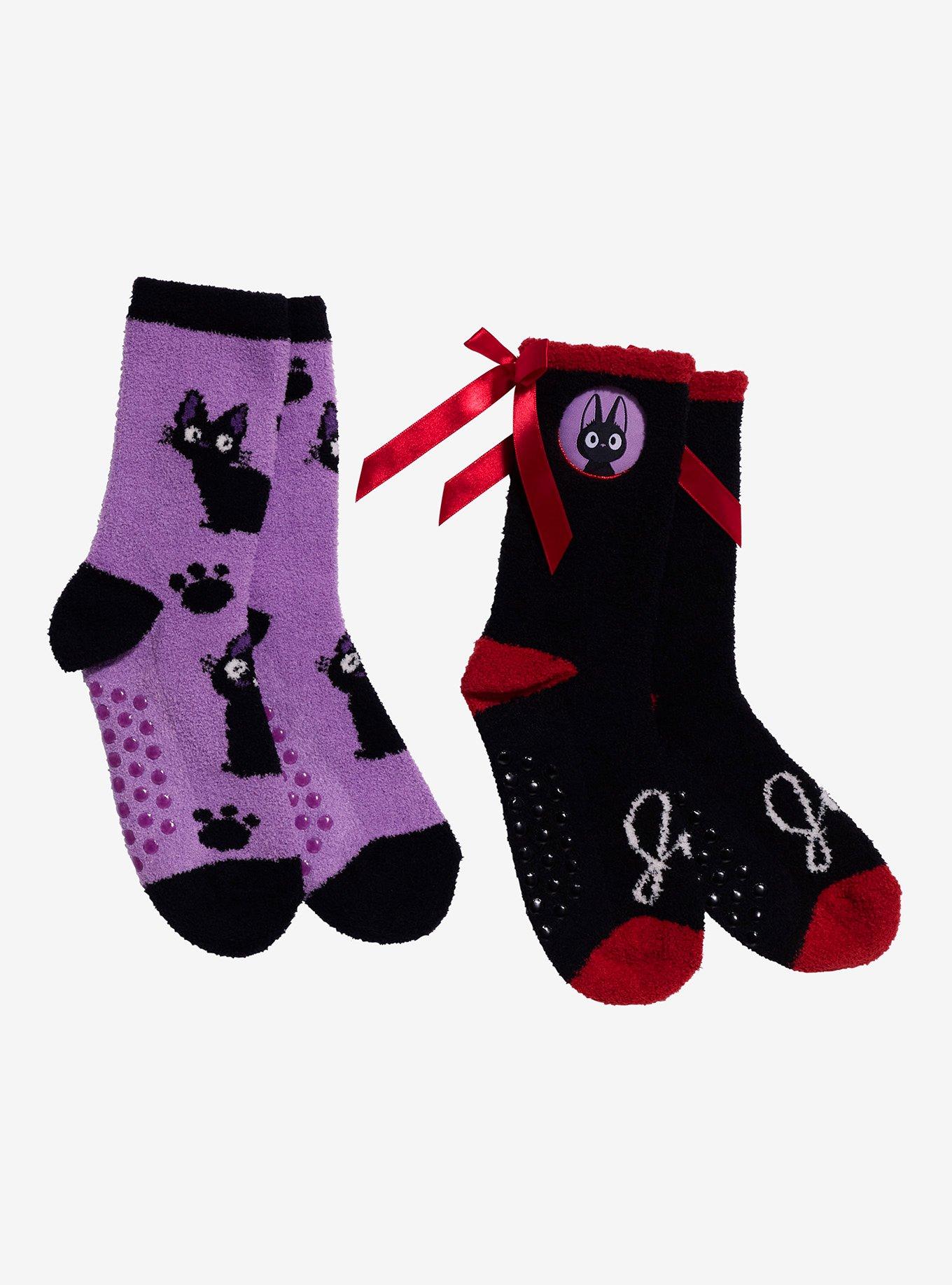 Studio Ghibli® Kiki's Delivery Service Jiji Ribbon Cozy Slipper Socks 2 Pair, , hi-res