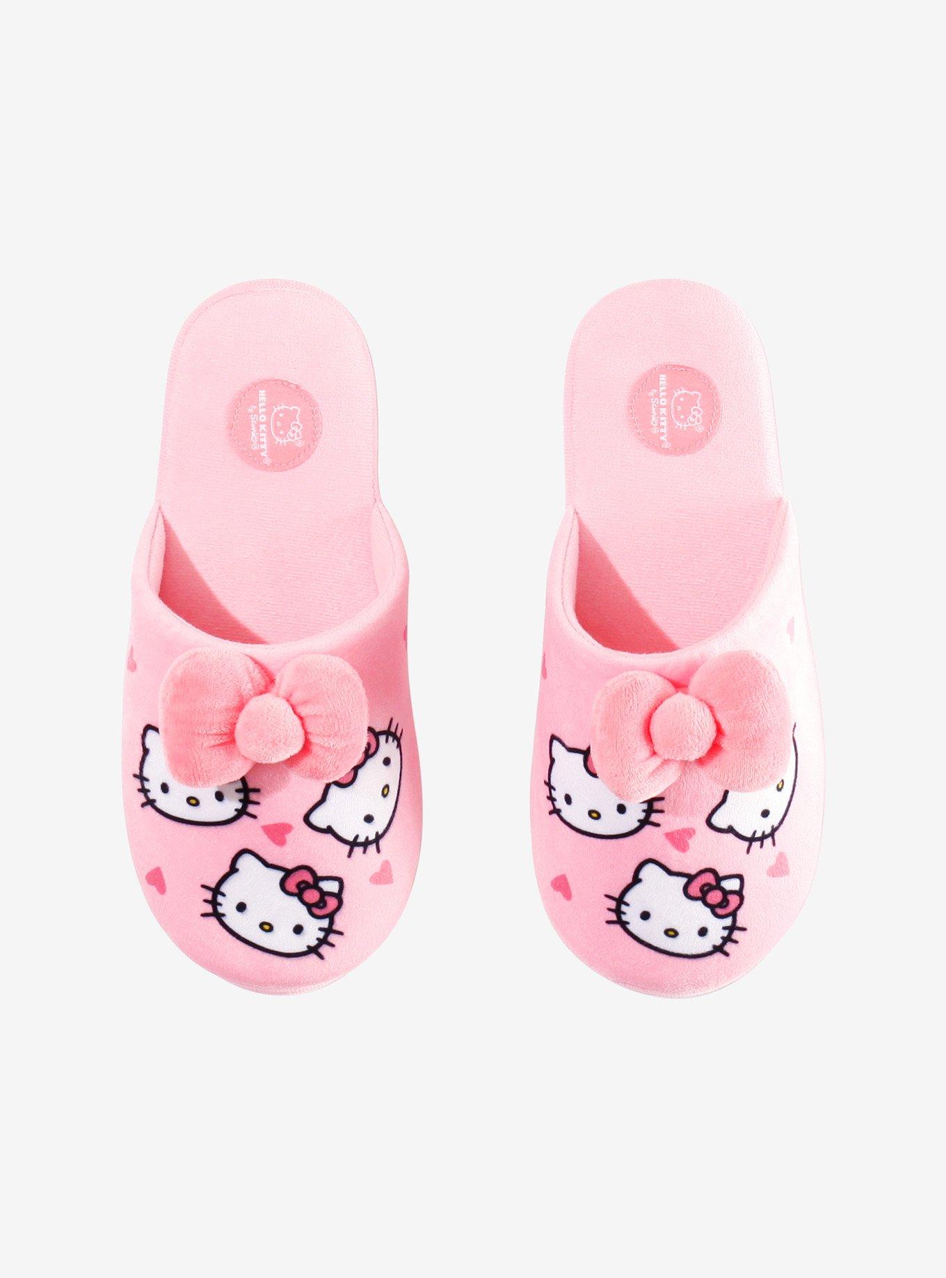 Hello Kitty Heart Bow Slippers, , hi-res