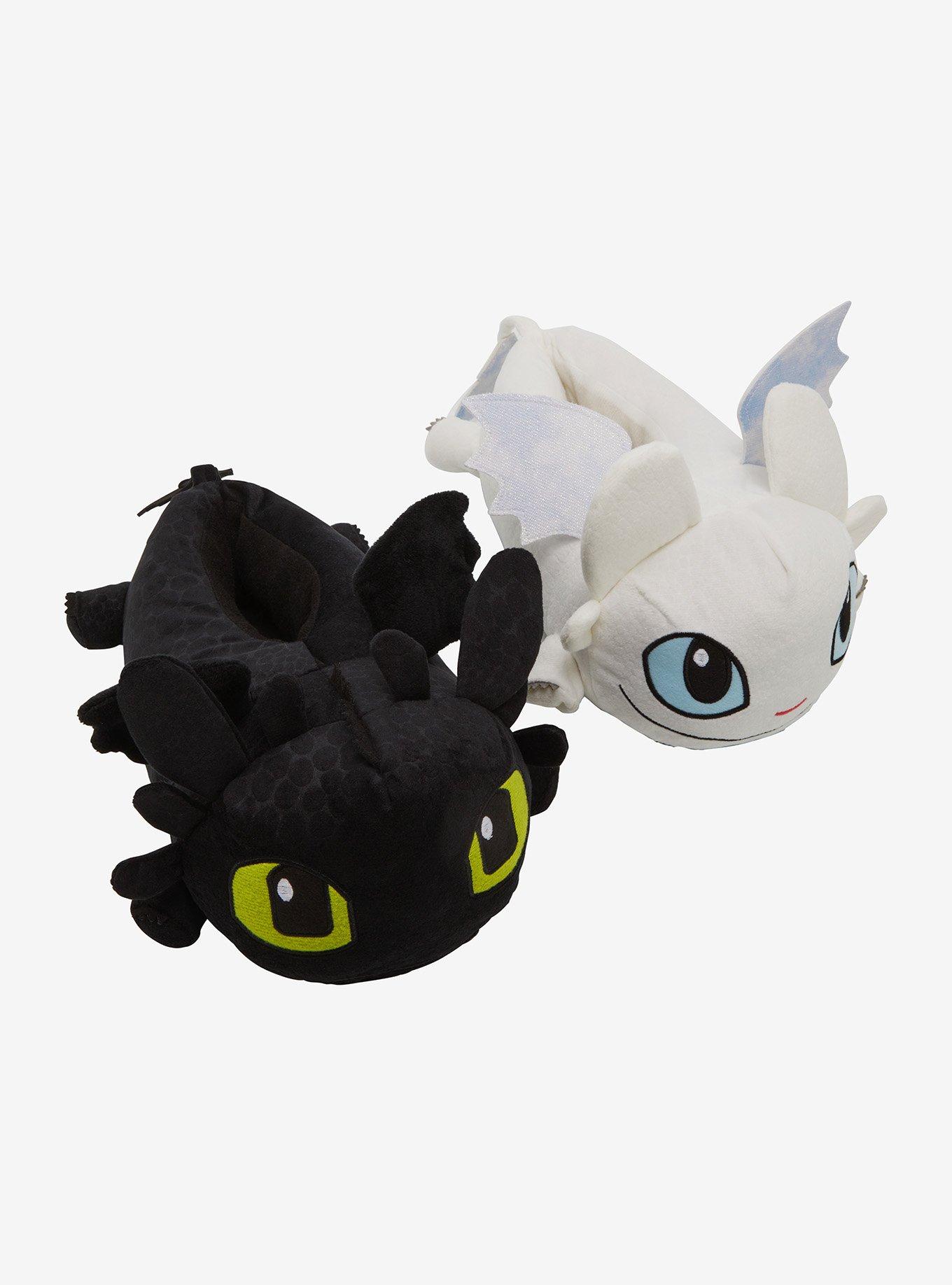 How To Train Your Dragon Toothless & Light Fury Mismatch Plush Slippers, MULTI, hi-res