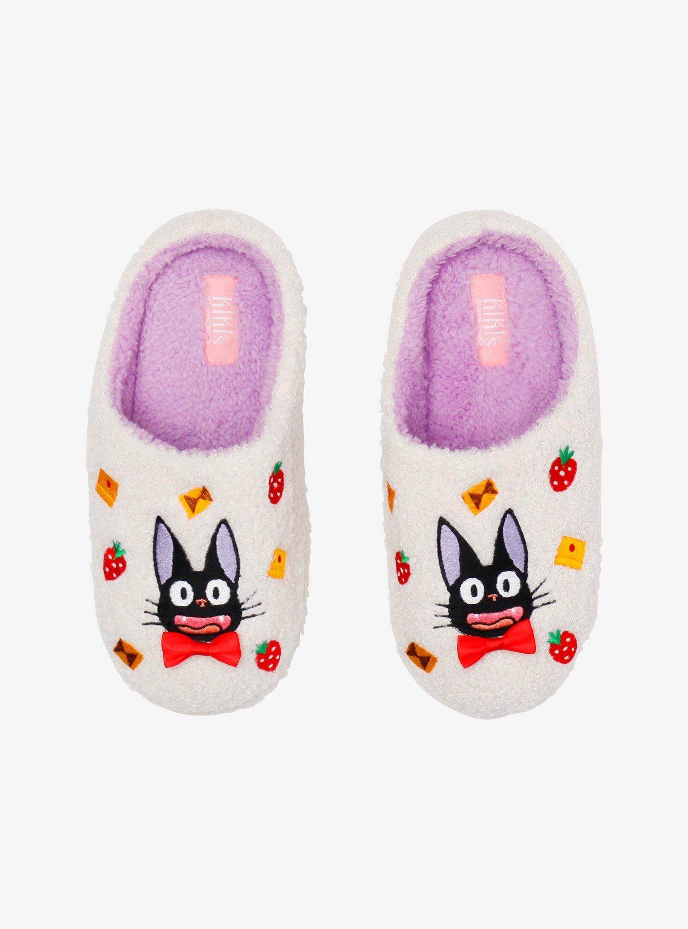 Studio Ghibli® Kiki's Delivery Service Jiji Sweets Fuzzy Slippers, , hi-res