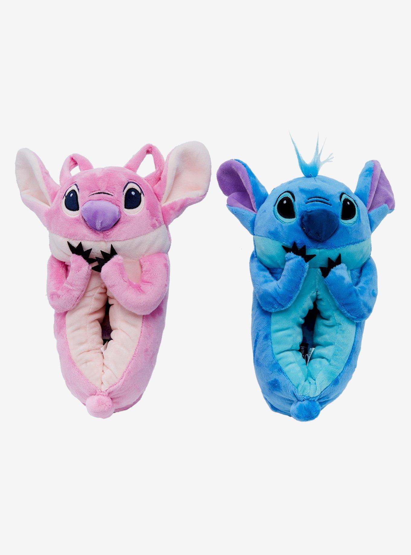 Disney Stitch & Angel Plush Mismatch Slippers, , hi-res