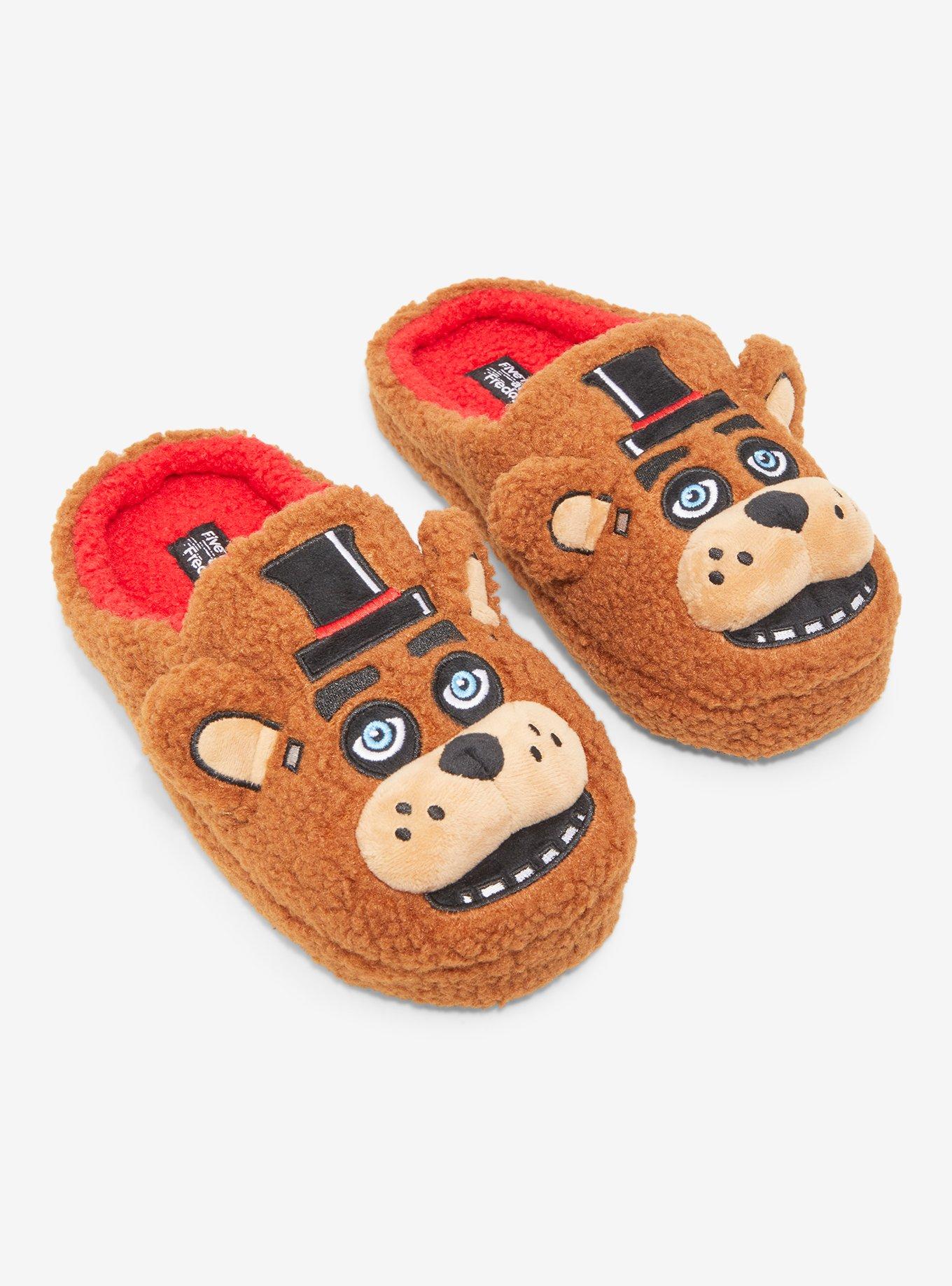 Five Nights At Freddy's Freddy Fazbear Fuzzy Plush Slippers Hot Topic Exclusive, , hi-res