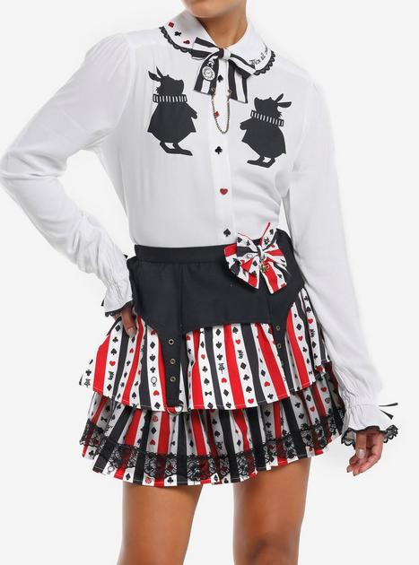 Her Universe Disney Alice In Wonderland White Rabbit Bow Girls Woven ...