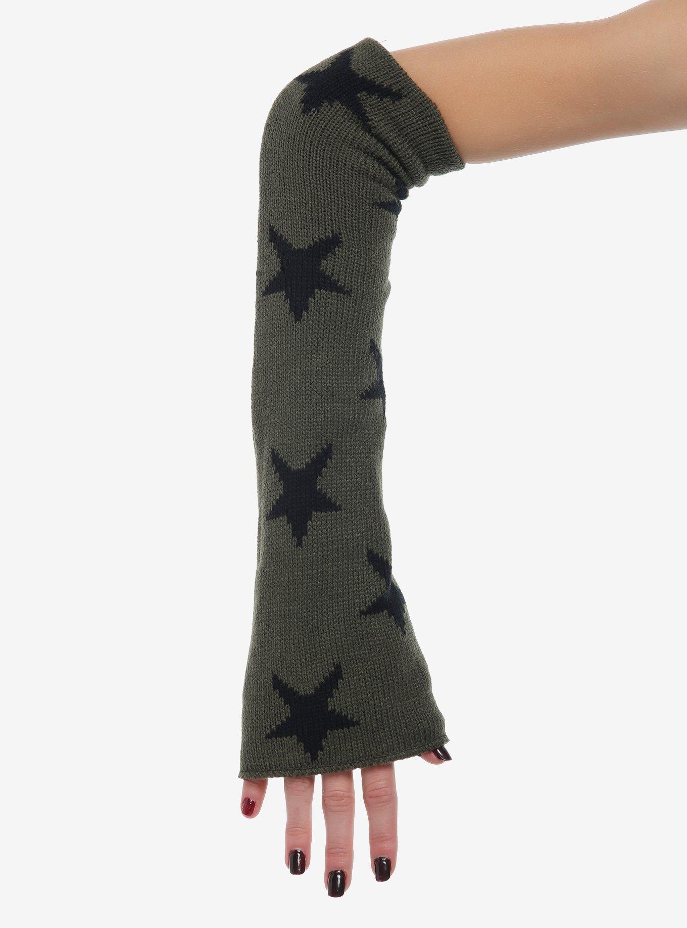 Olive Green Star Flare Arm Warmers | Hot Topic