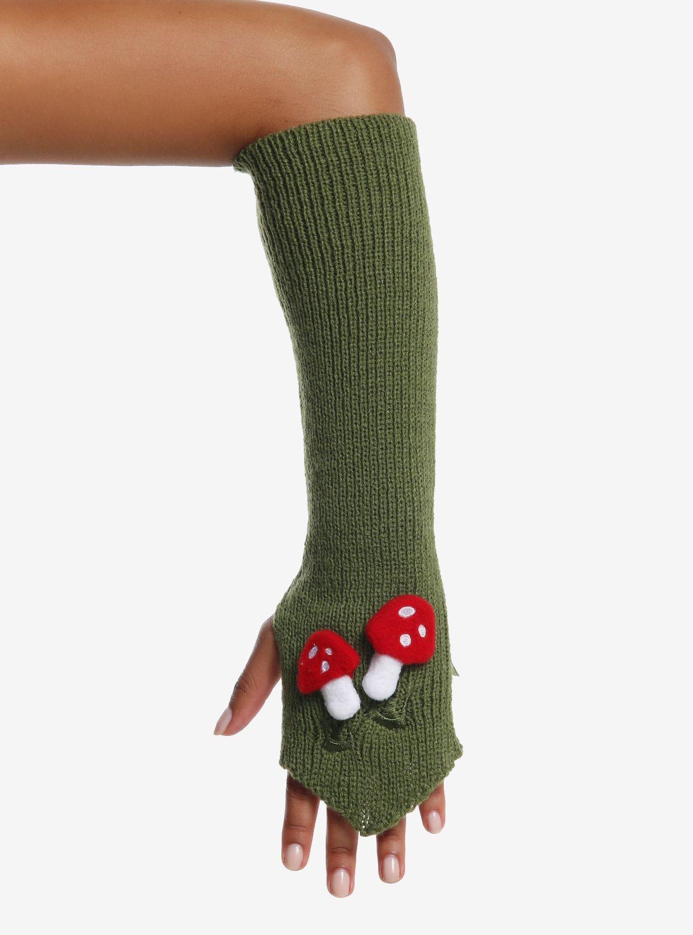 Mushroom Plush Arm Warmers, , hi-res