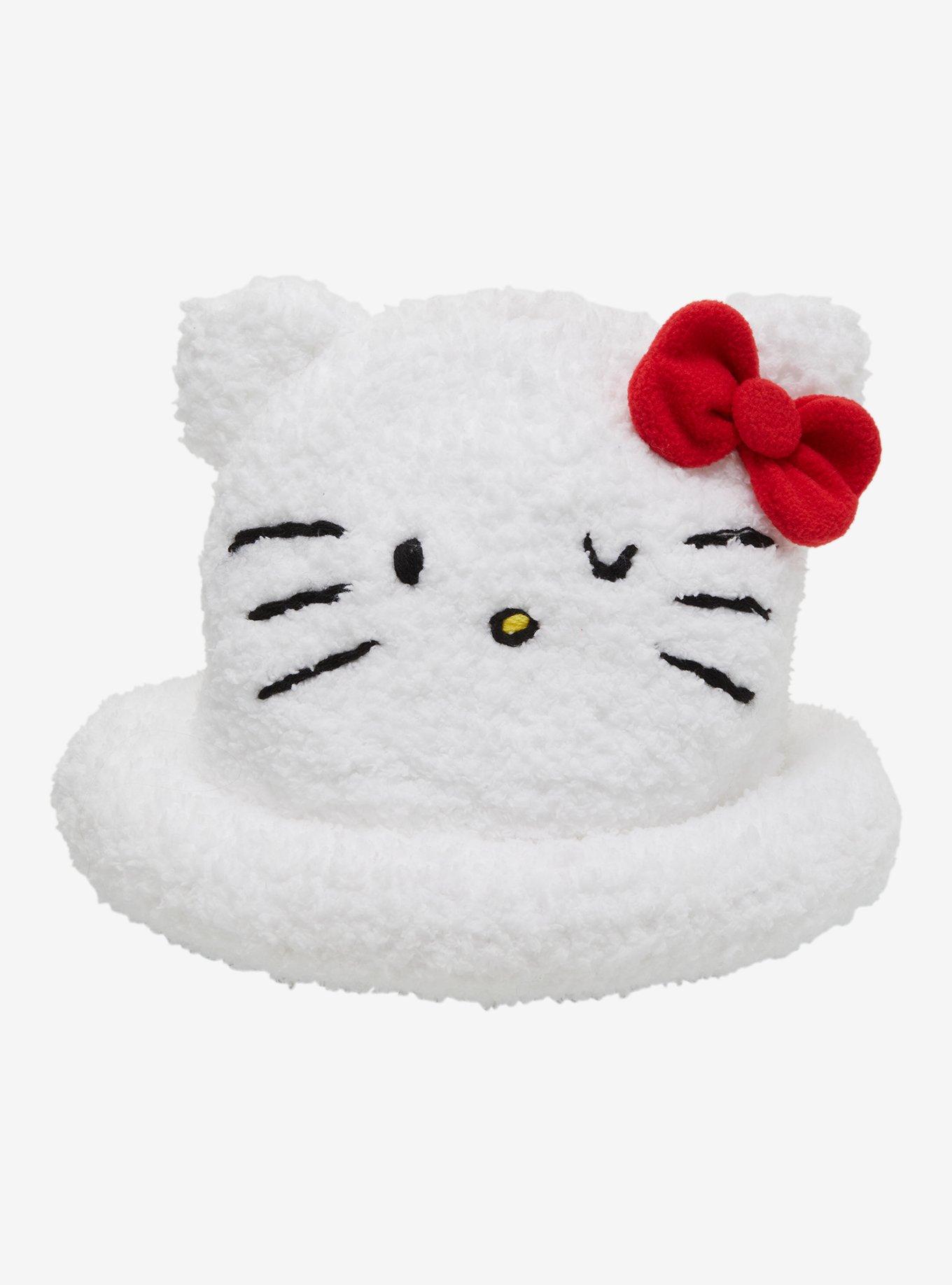 Hello Kitty Plush Rolled Brim Beanie, , hi-res