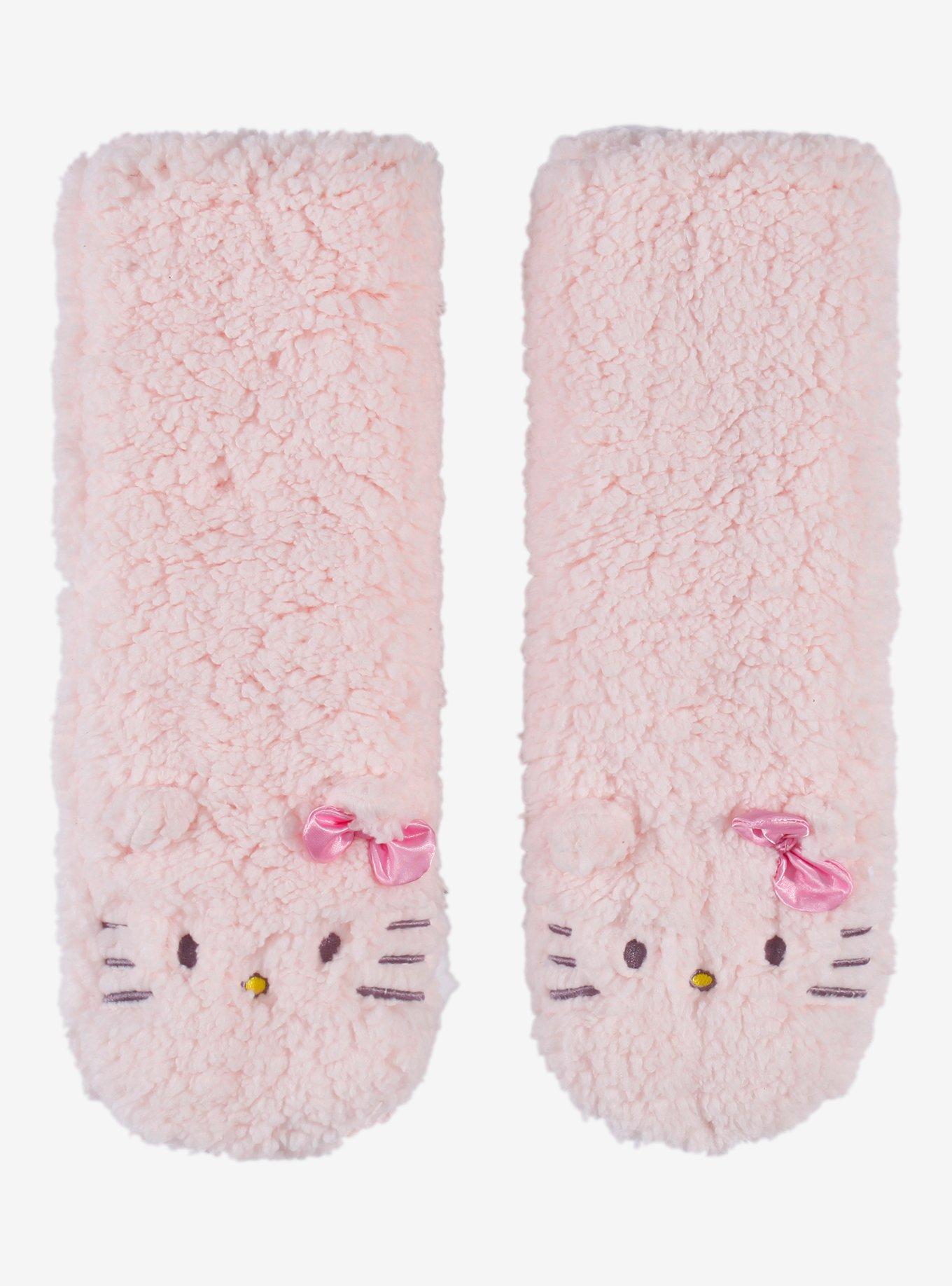 Hello Kitty Pastel Pink Sherpa Slipper Socks Hot Topic - Main Image
