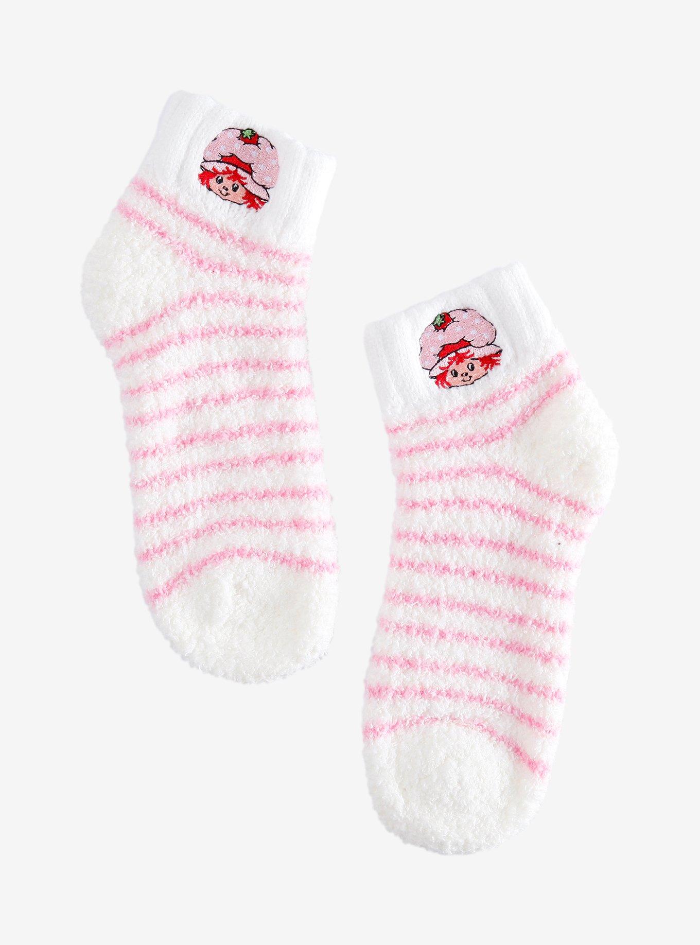 Strawberry Shortcake Stripe Fuzzy Socks, , hi-res