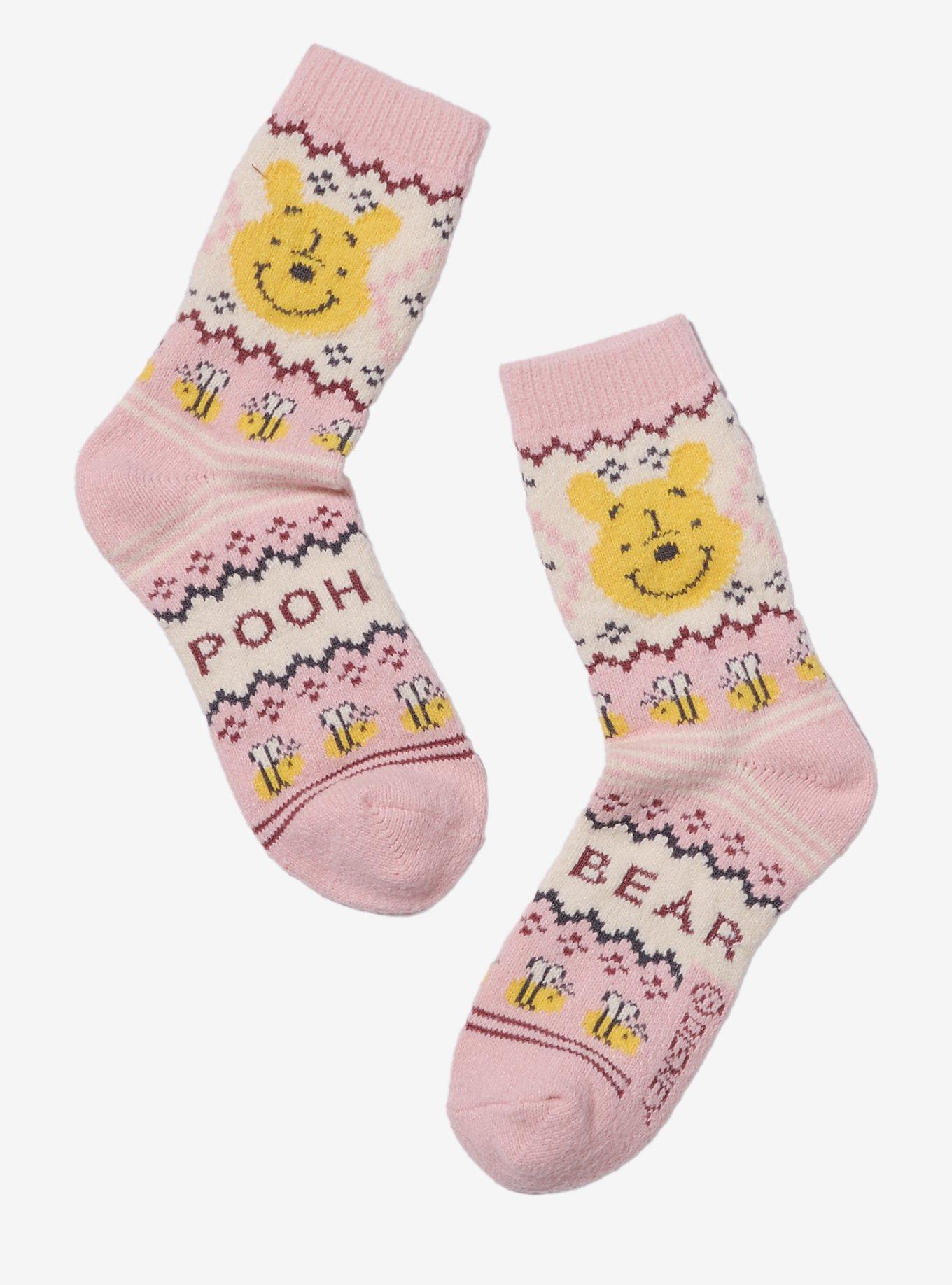 Disney Winnie The Pooh Bee Fair Isle Cozy Socks, , hi-res